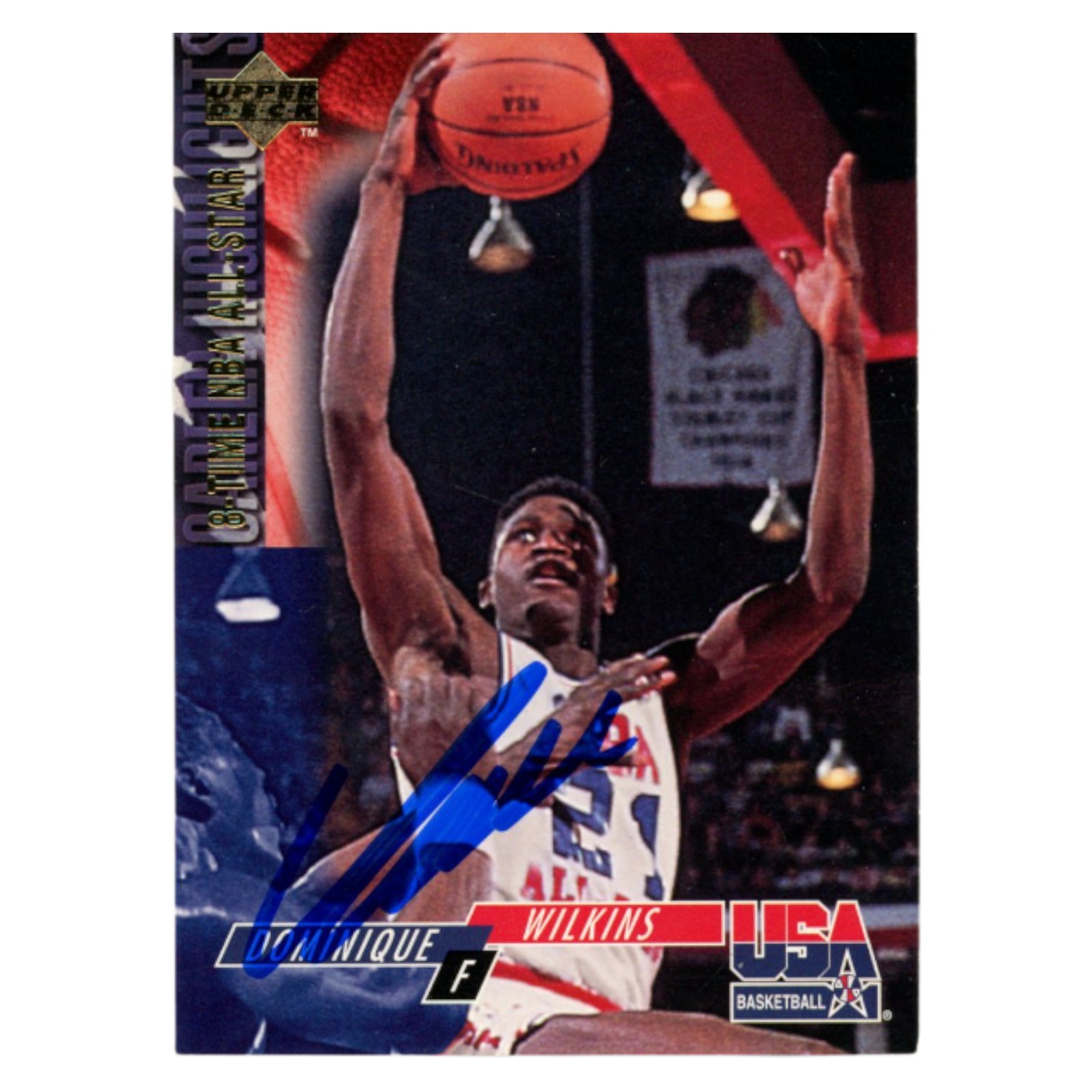 Dominique Wilkins Autographed 1994 Upper Deck #75 Trading Card Beckett 54179