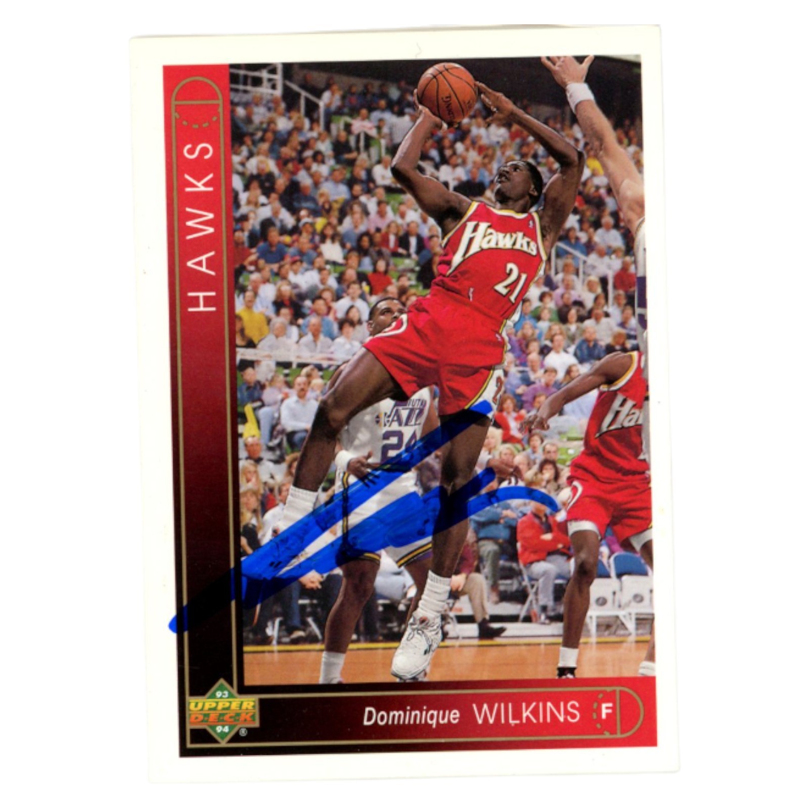 Dominique Wilkins Autographed 1993 Upper Deck #290 Trading Card Beckett 54188