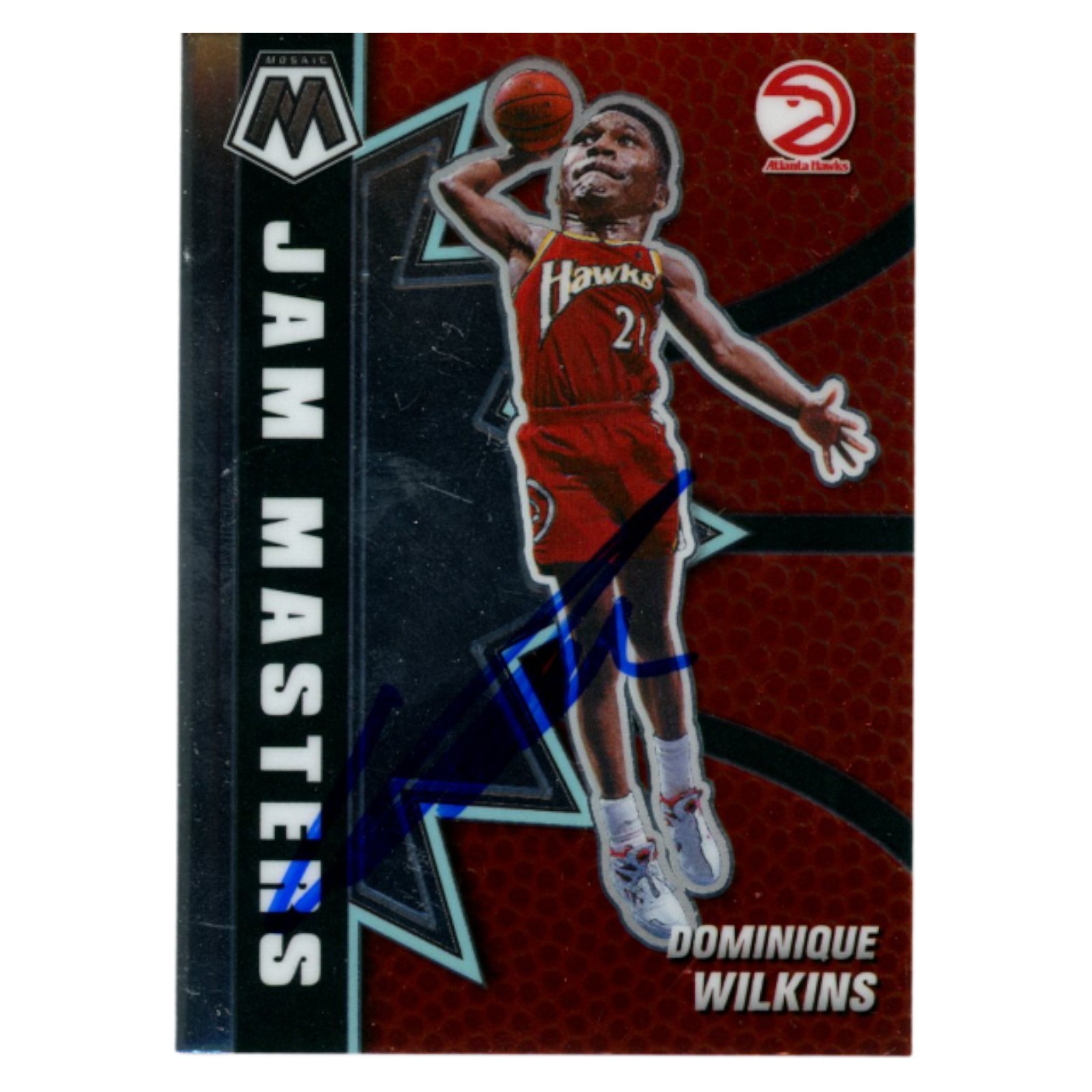 Dominique Wilkins Autographed 2020-21 Mosaic #13 Trading Card Beckett 54110