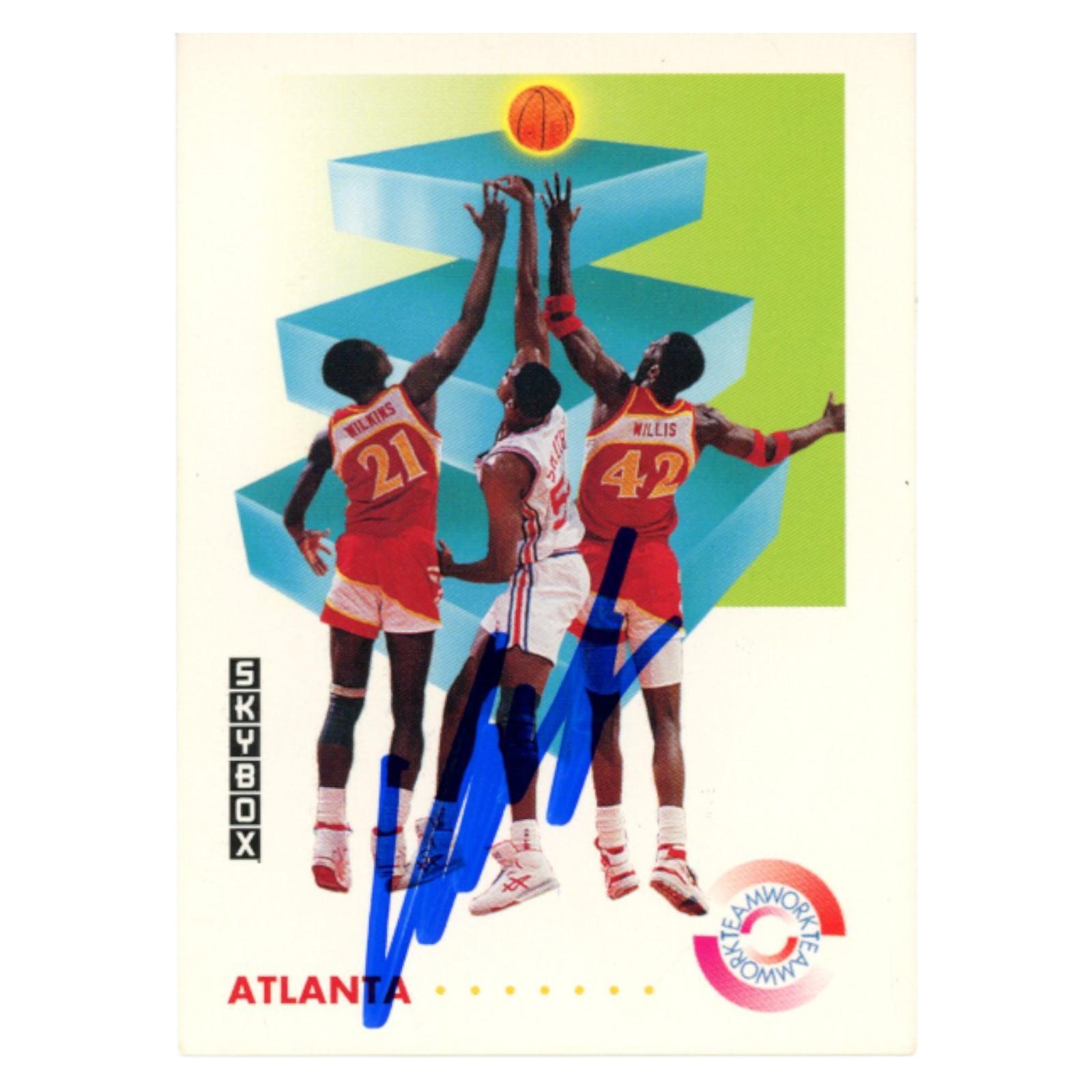Dominique Wilkins Autographed 1992 SkyBox #459 Trading Card Beckett 54143