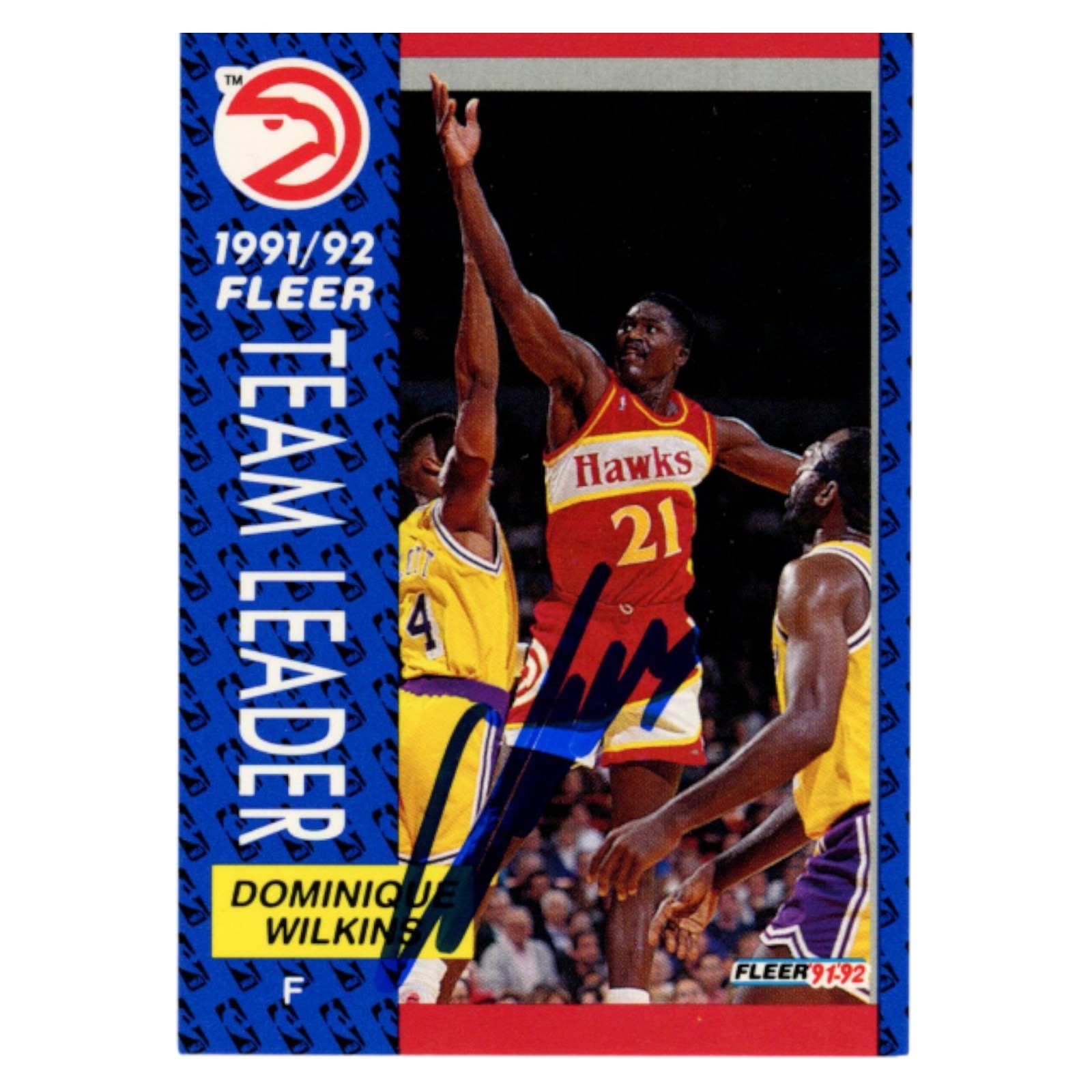 Dominique Wilkins Autographed 1992 Fleer #372 Trading Card Beckett 54195