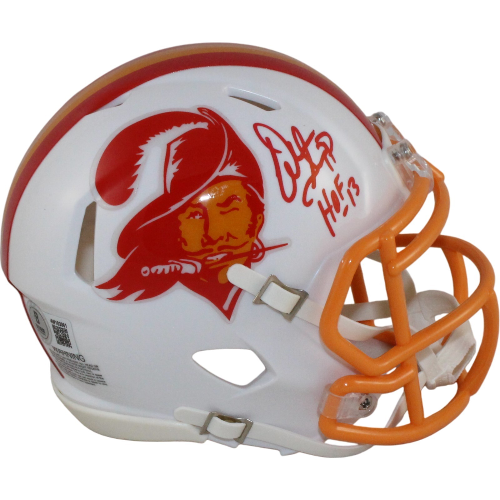 Warren Sapp Autographed Tampa Bay Buccaneers Mini Helmet TB Beckett WIT 54871