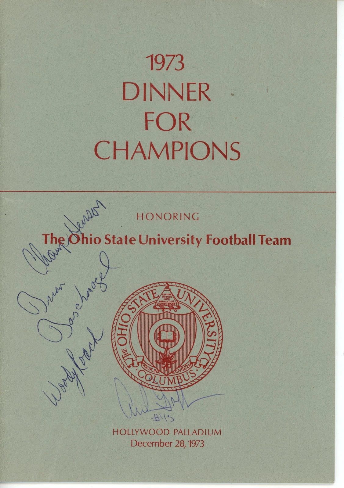 Archie Griffin Henson Roach +2 Signed Ohio State Buckeyes Pamphlet JSA 55079