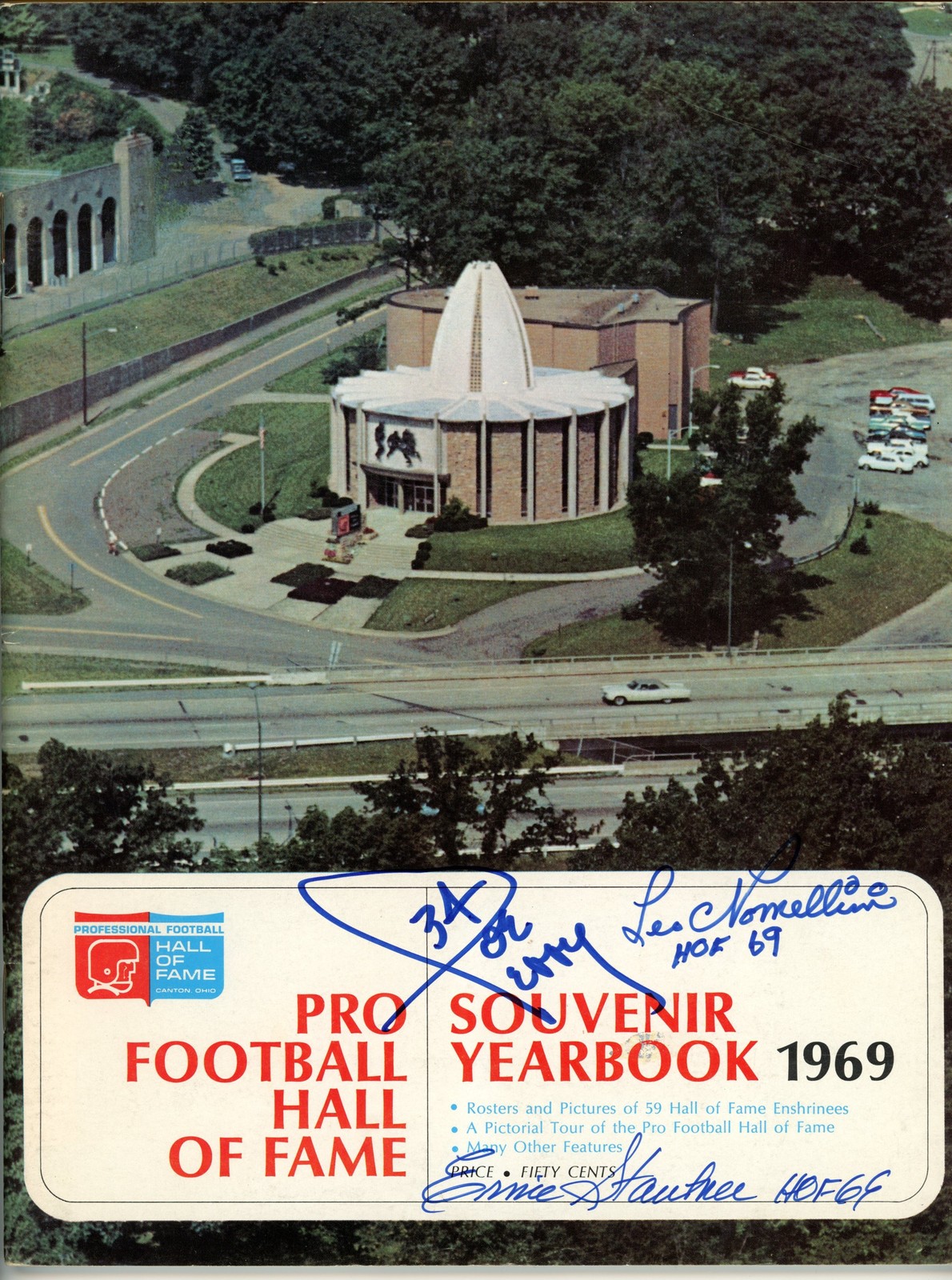 Ernie Stautner Joe Perry Leo Nomellini Signed Hall of Fame 69 Yearbook JSA 55098