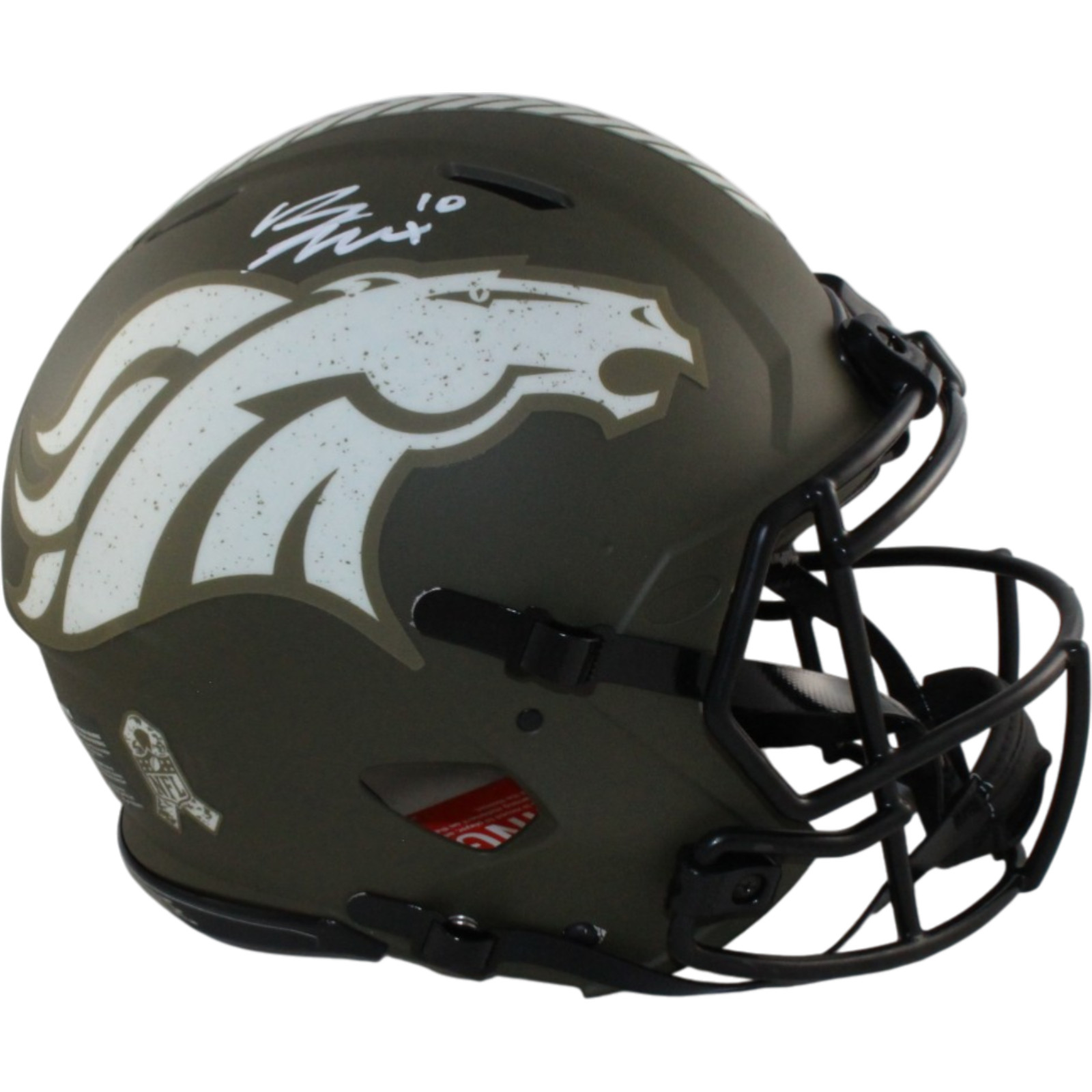 Bo Nix Autographed Denver Broncos Authentic 22 STS Helmet Beckett Witness 55145