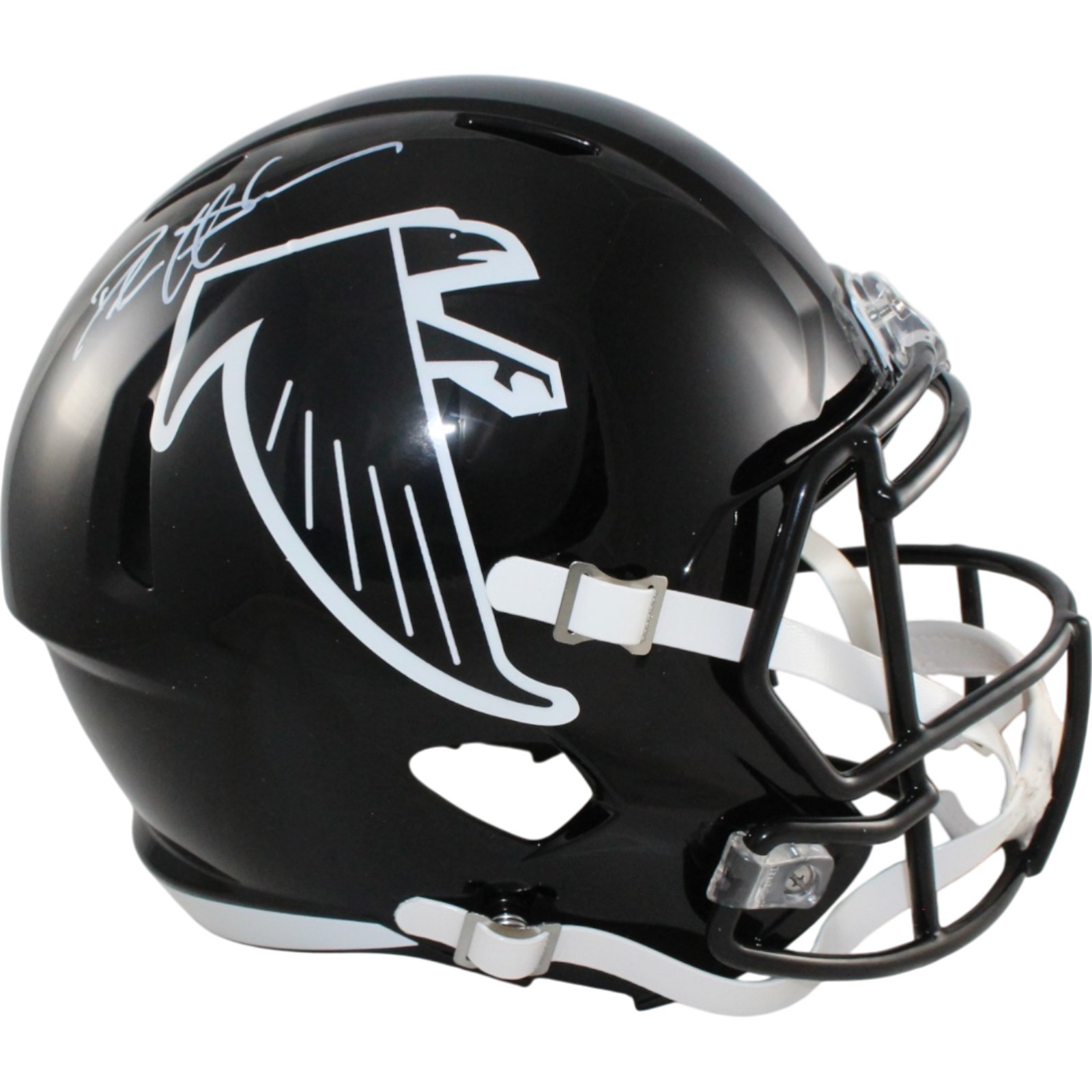 Deion Sanders Autographed Atlanta Falcons F/S TB Helmet Beckett Witness 55197