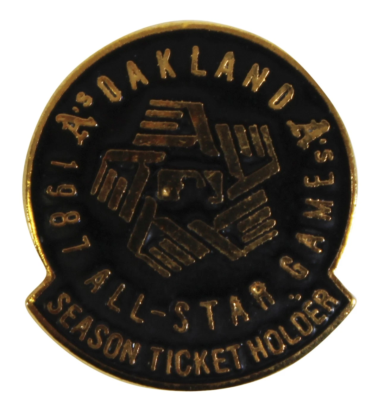 Athletics 1987 All-Star Game Season Ticket Holder Pin Un-signed
