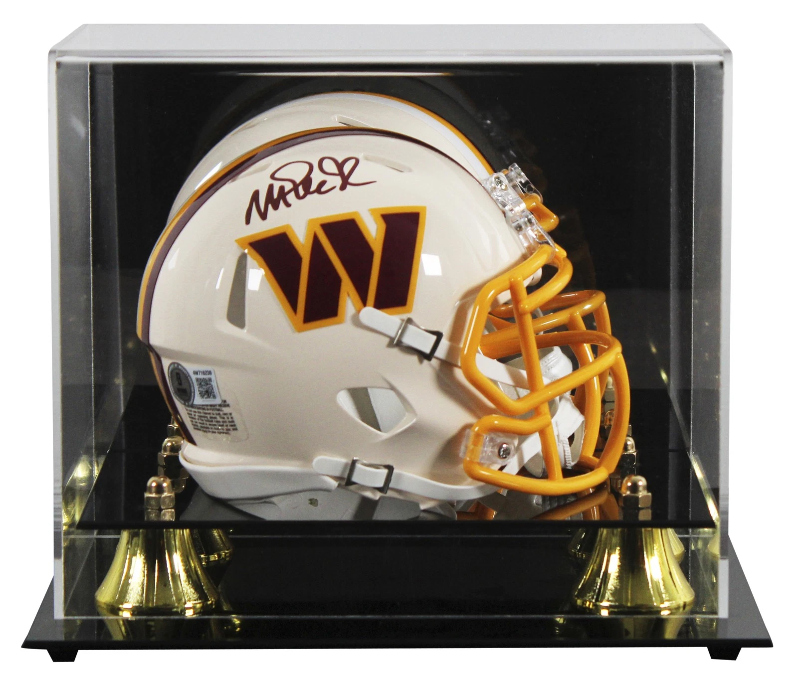 Commanders Magic Johnson Signed Retro Speed Mini Helmet W/ Case BAS Witnessed