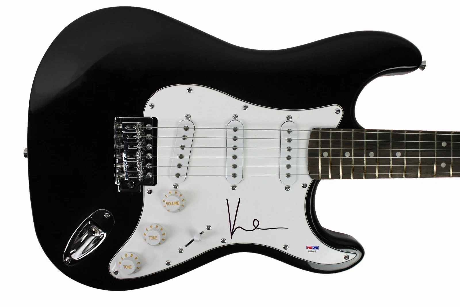 Kevin Shield My Bloody Valentine Signed Black Electric Guitar PSA/DNA #AB43006