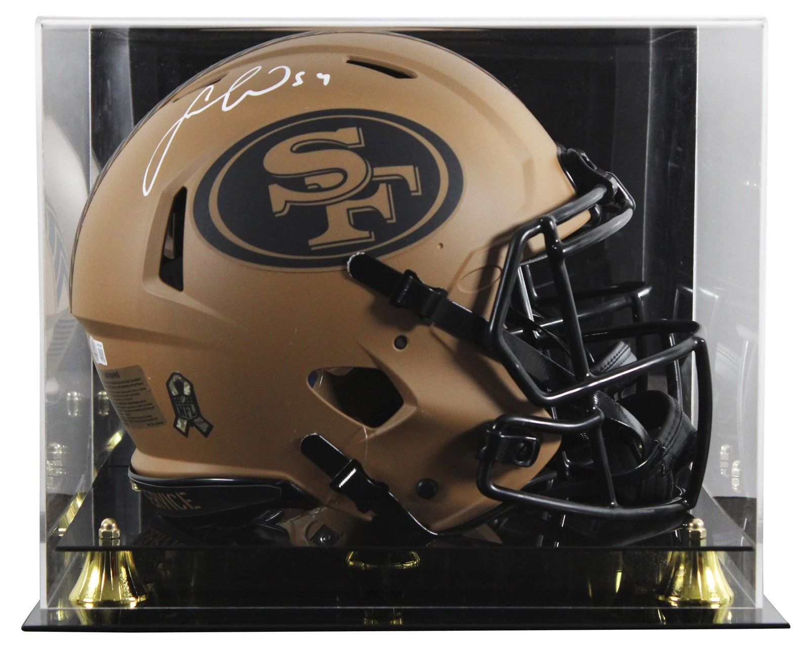 49ers Fred Warner Signed STS II Full Size Speed Proline Helmet W/ Case BAS