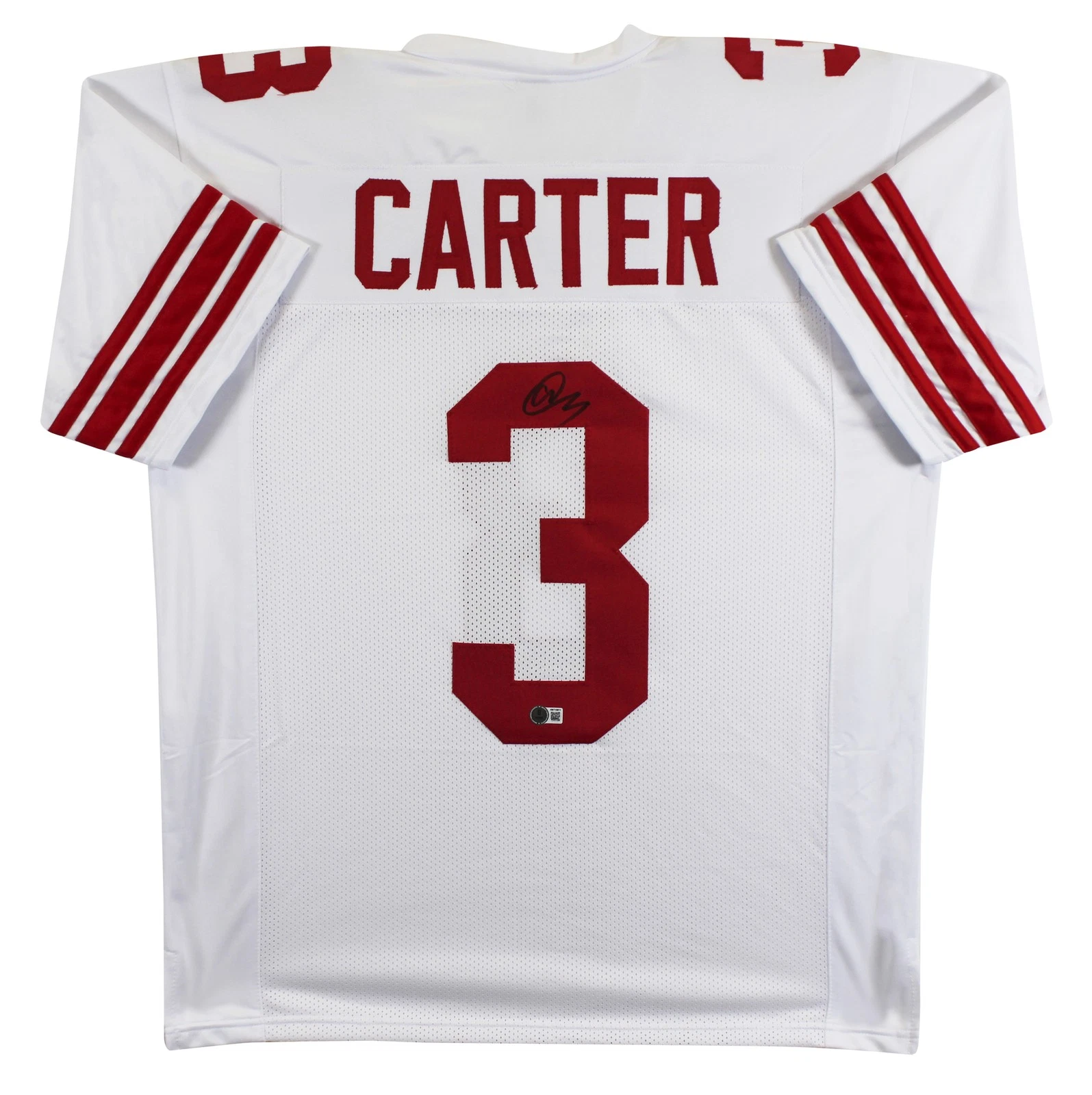Abdul Carter Authentic Signed White Pro Style Jersey Autographed BAS Witnessed 2