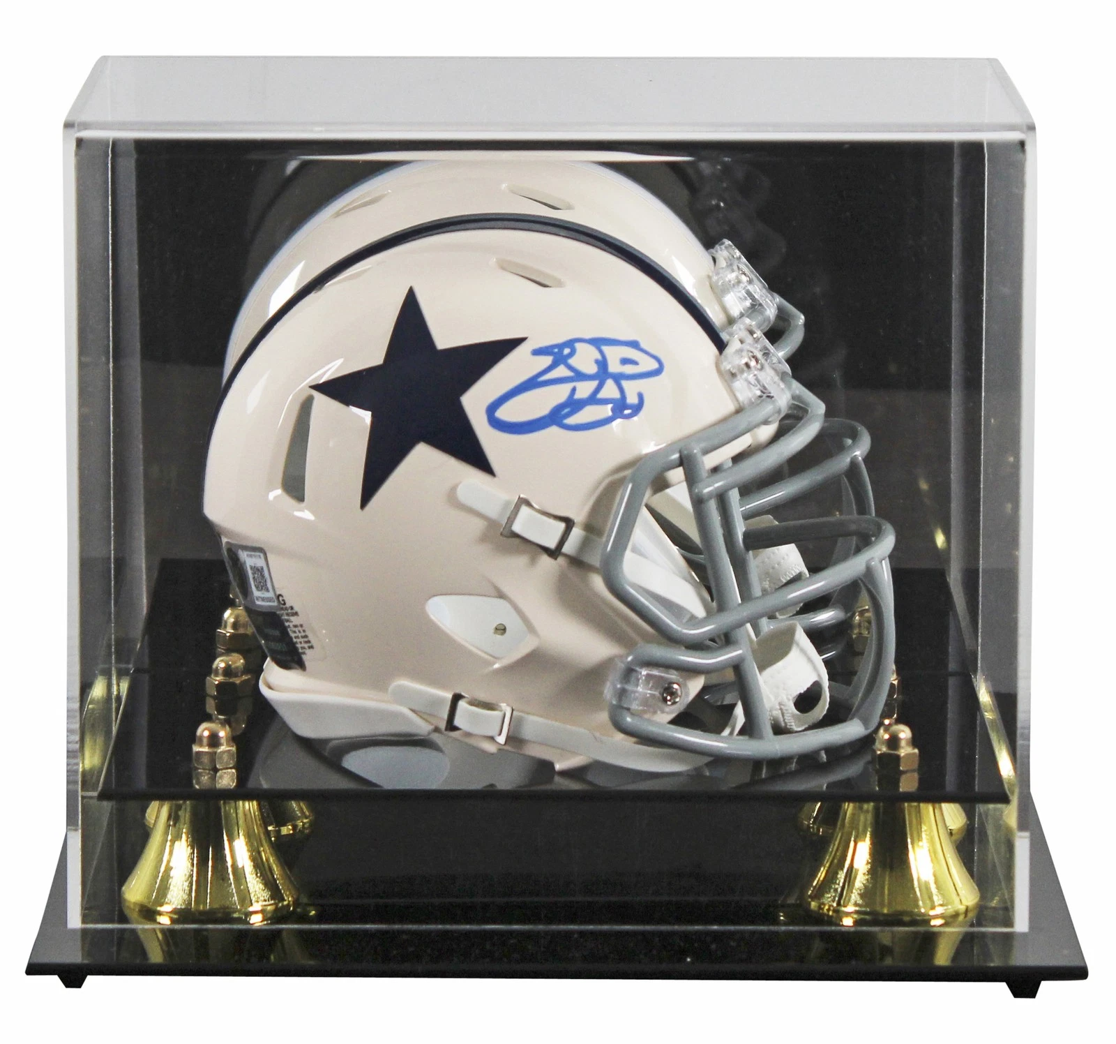 Cowboys Emmitt Smith Signed Retro Speed Mini Helmet W/ Case BAS Witnessed