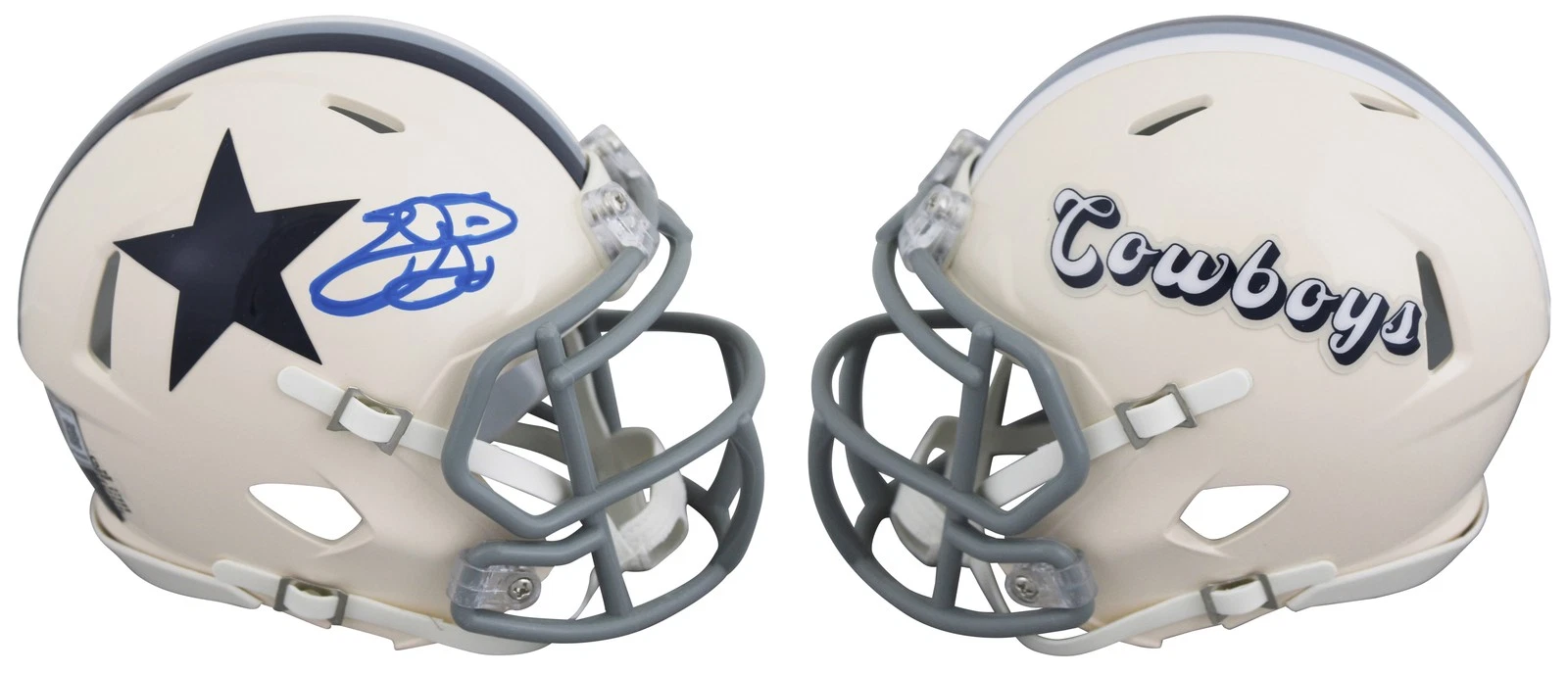 Cowboys Emmitt Smith Authentic Signed Retro Speed Mini Helmet BAS Witnessed