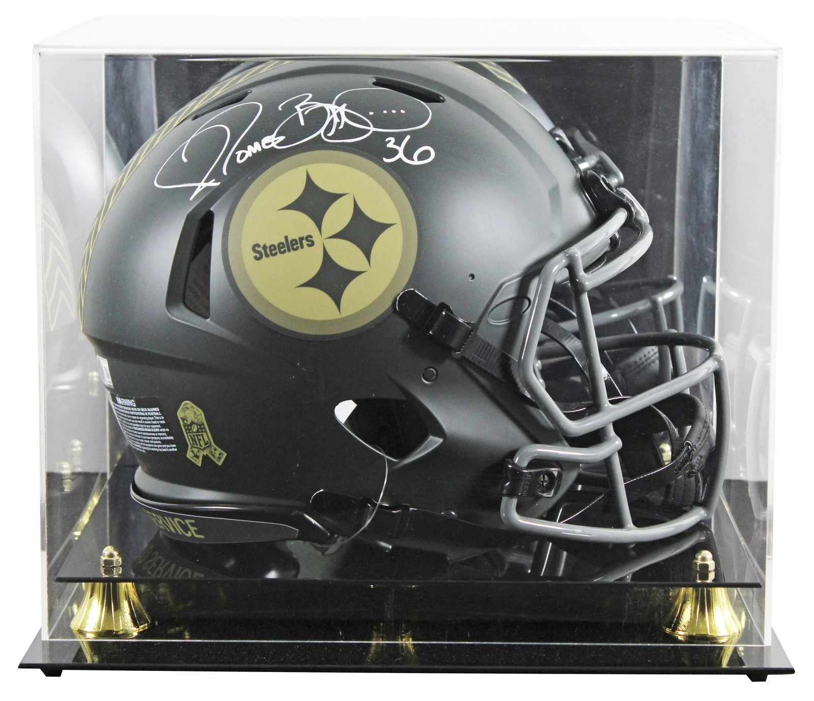 Steelers Jerome Bettis Signed STS IV F/S Speed Proline Helmet W/ Case BAS Wit