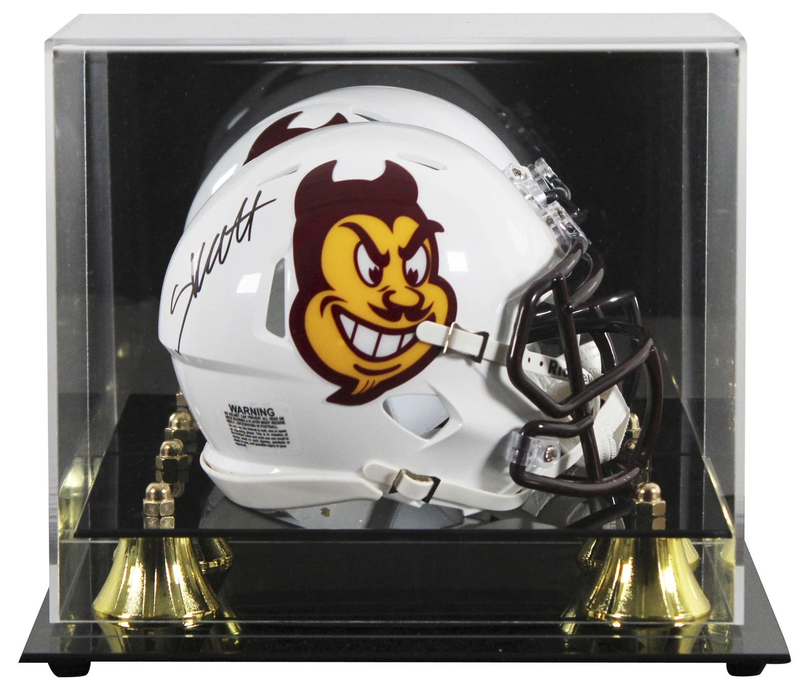 Arizona State Cameron Skattebo Signed White Sparky Speed Mini Helmet w/ Case JSA