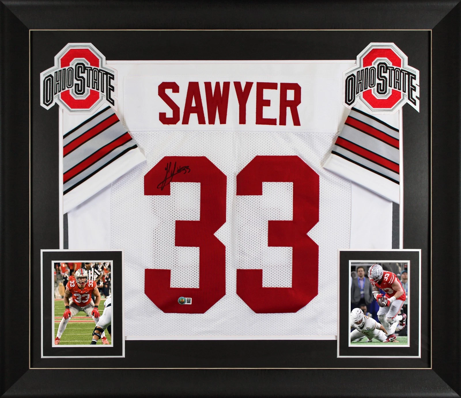 Ohio State Jack Sawyer Authentic Signed White Pro Style Framed Jersey BAS 2