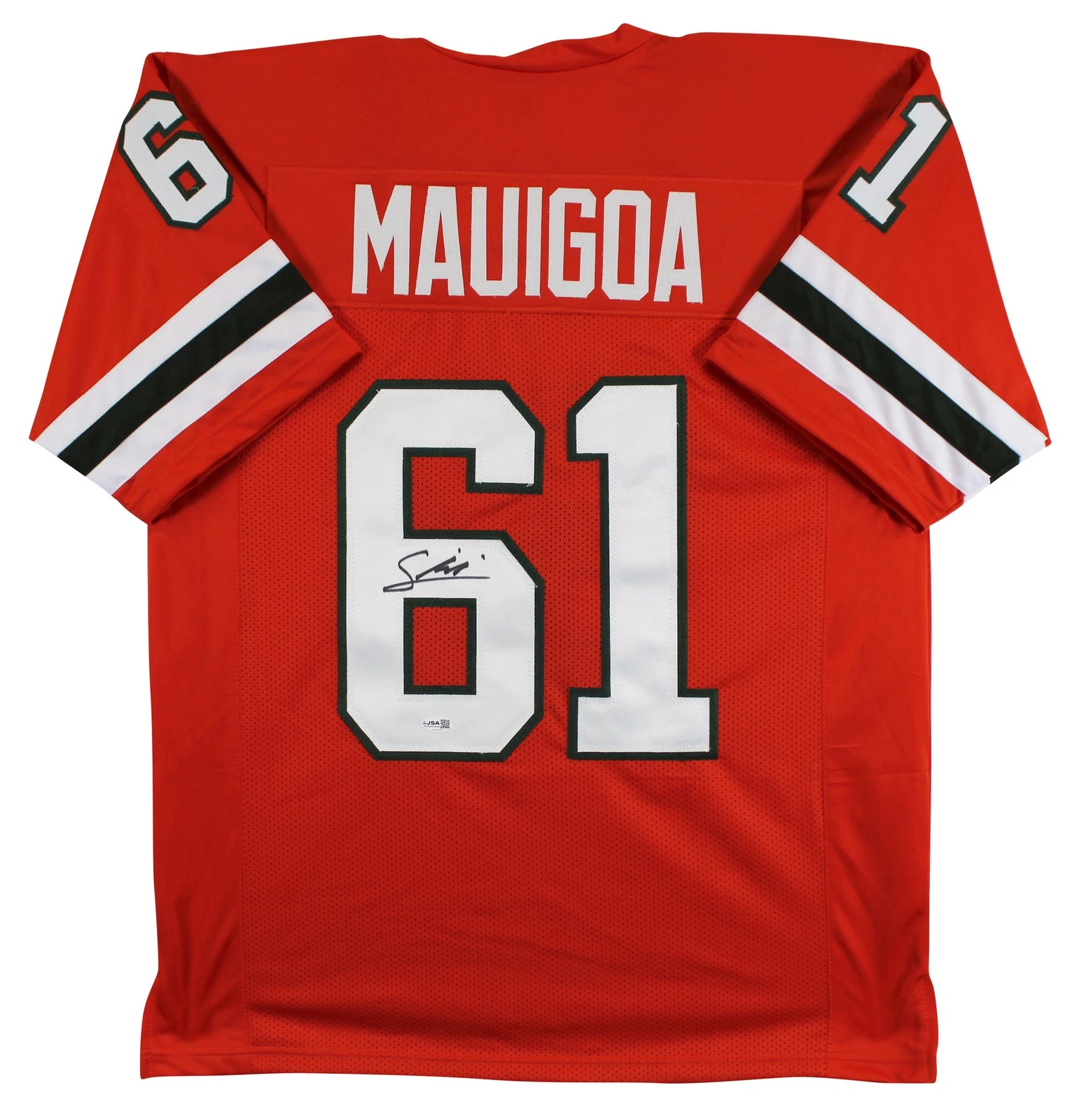 Miami Francis Mauigoa Authentic Signed Orange Pro Style Jersey Autographed JSA