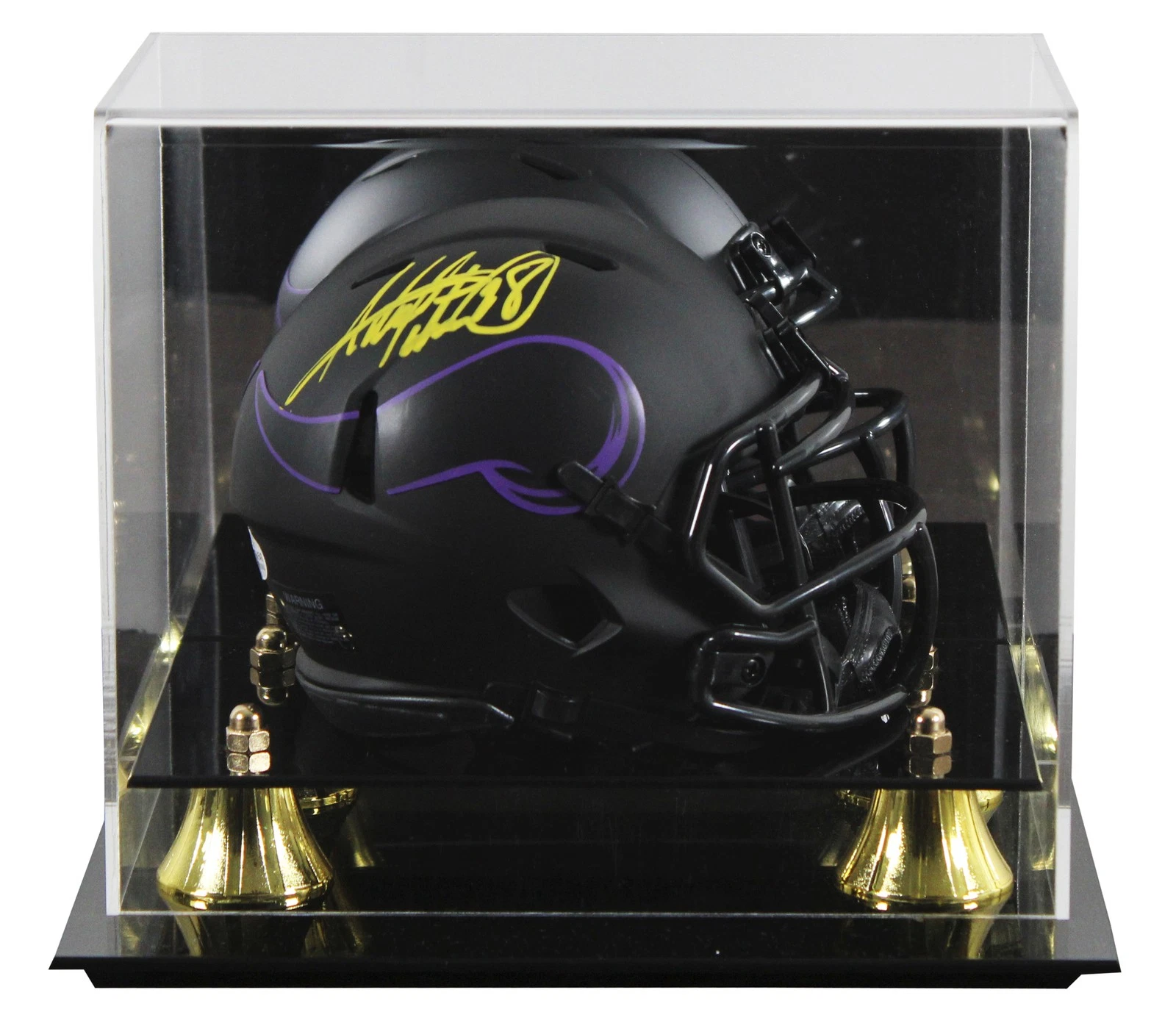 Vikings Adrian Peterson Signed Eclipse Speed Mini Helmet W/ Case BAS Witnessed