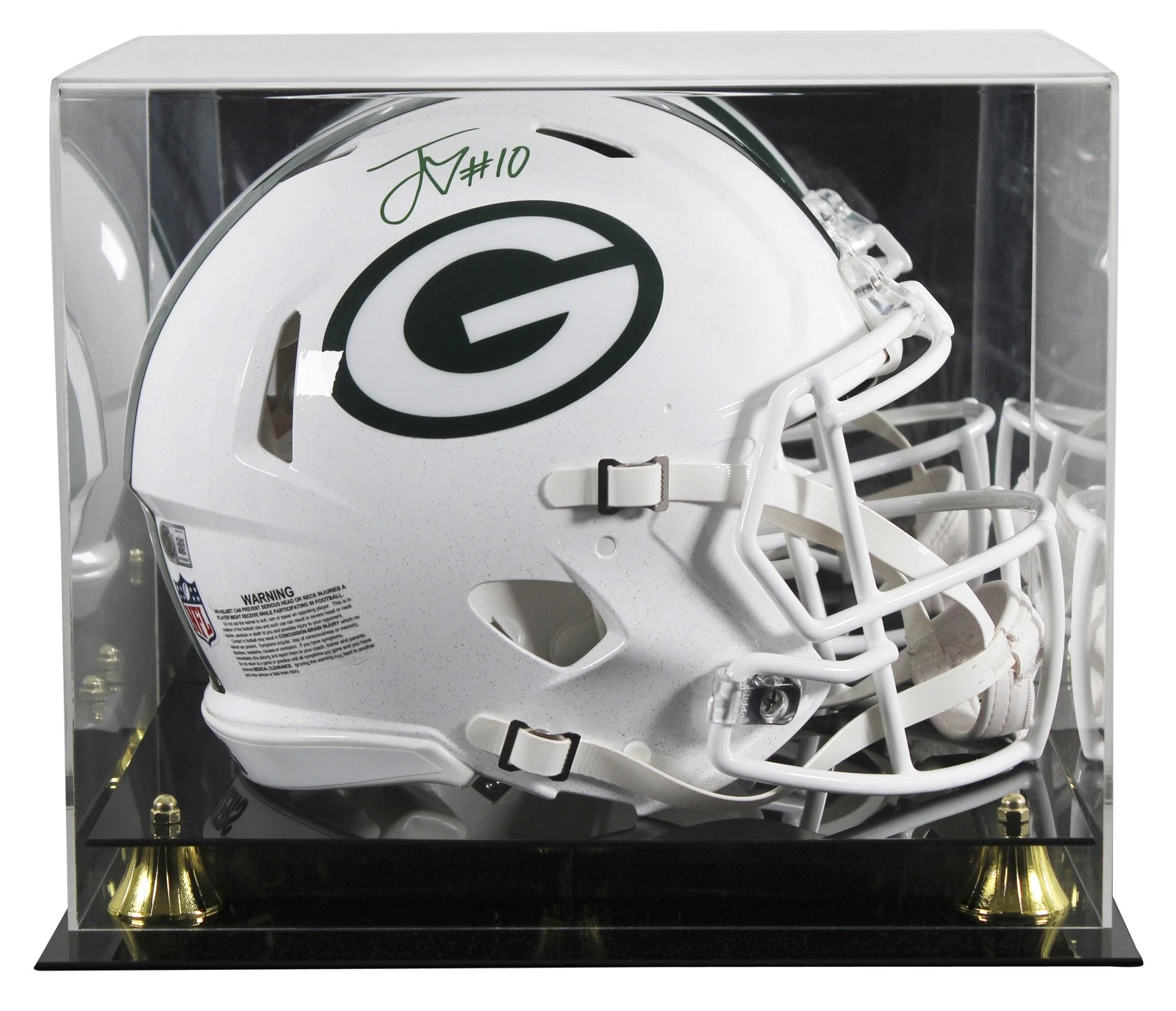 Jordan Love Signed 2024 On-Field Alt F/S Speed Proline Helmet W/ Case BAS Wit