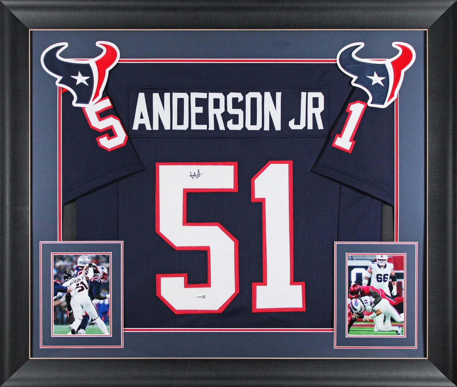Will Anderson Authentic Signed Navy Blue Pro Style Framed Jersey JSA