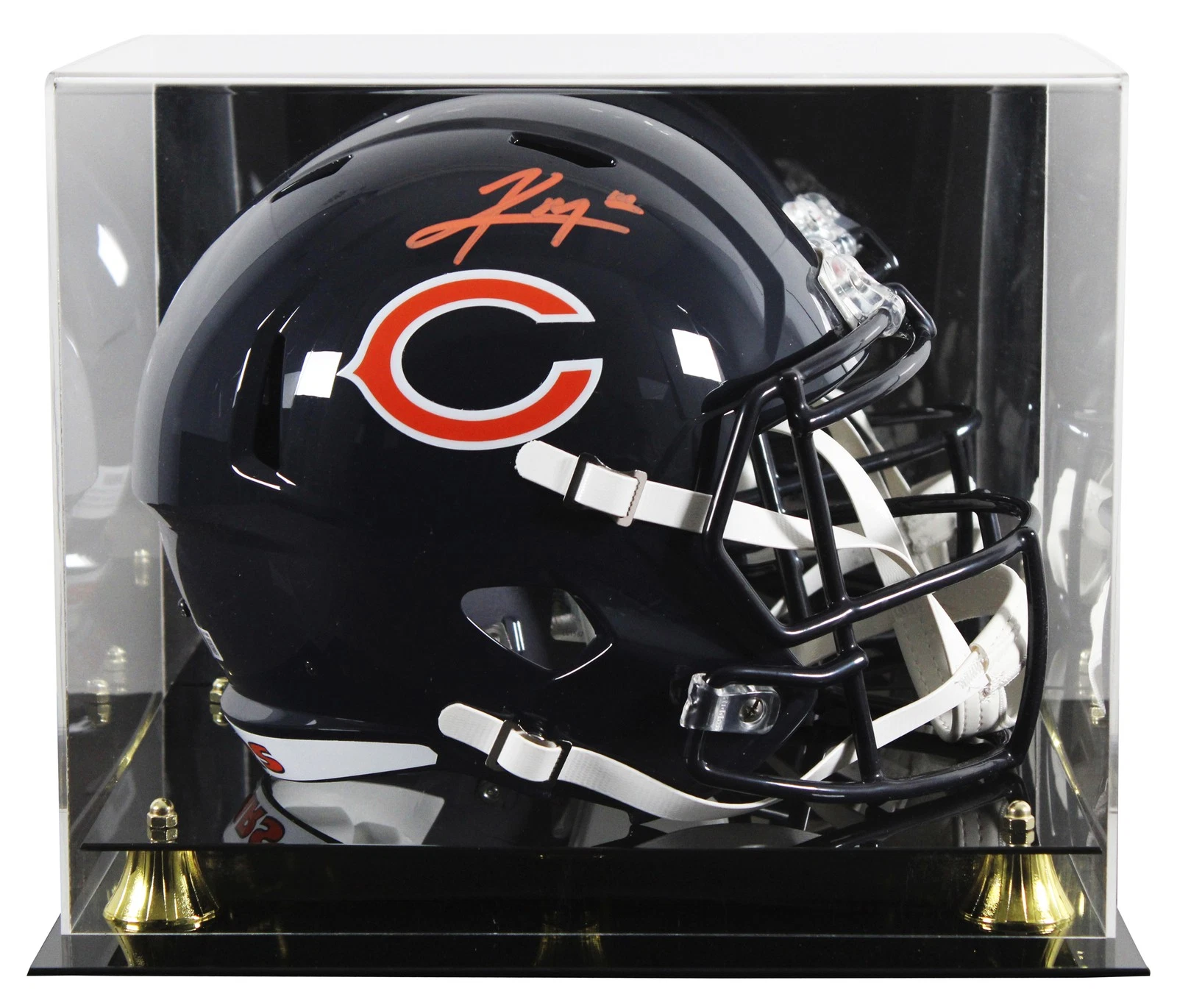 Bears Kyle Monangai Signed Full Size Speed Rep Helmet W/ Case BAS Witnessed