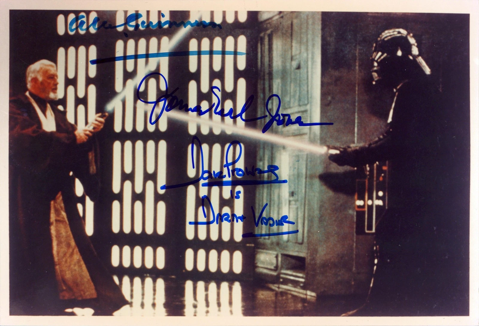 STAR WARS (3) GUINNESS, JONES & PROWSE  SIGNED 7×10.25 PHOTO BAS #AF01069 COLLECTIBLE MEMORABILIA