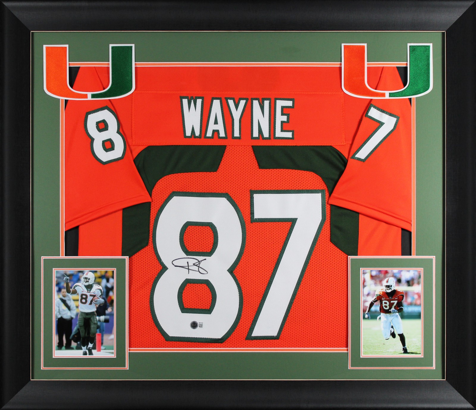 Miami Reggie Wayne Authentic Signed Orange Pro Style Framed Jersey BAS Witnessed