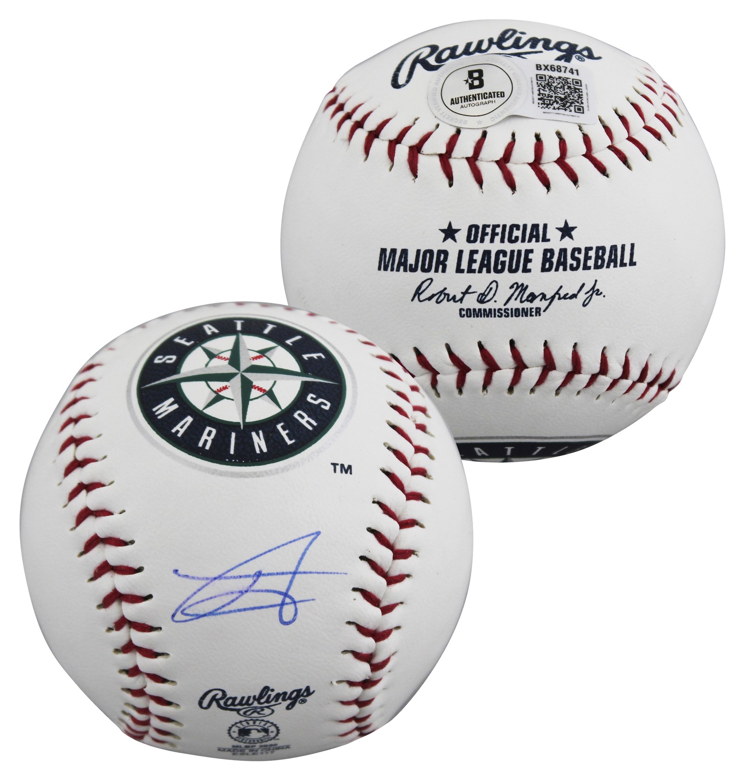 Mariners Julio Rodriguez Signed Seattle Mariners Logo OML Baseball BAS #BX68741