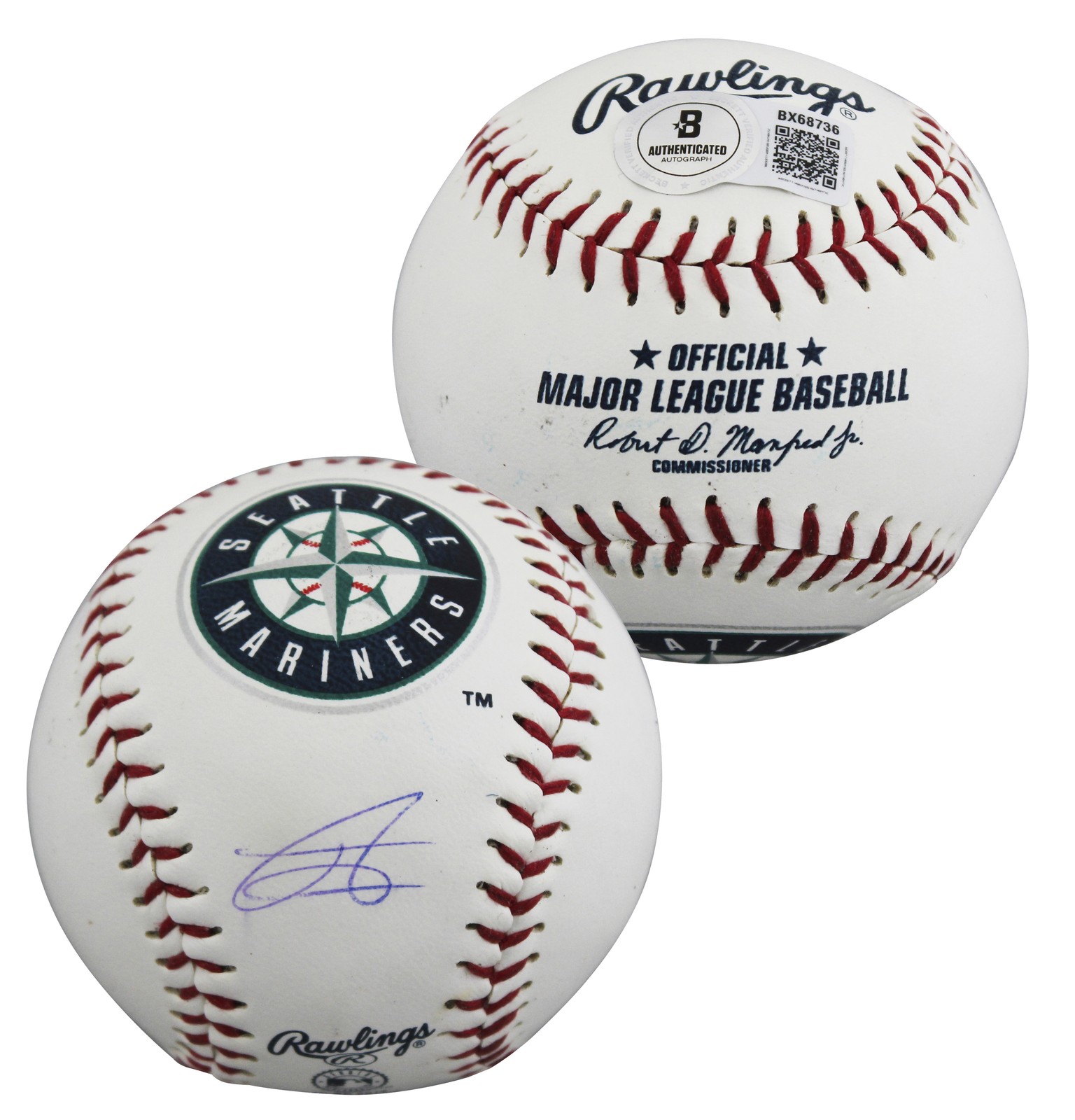 Mariners Julio Rodriguez Signed Seattle Mariners Logo OML Baseball BAS #BX68736