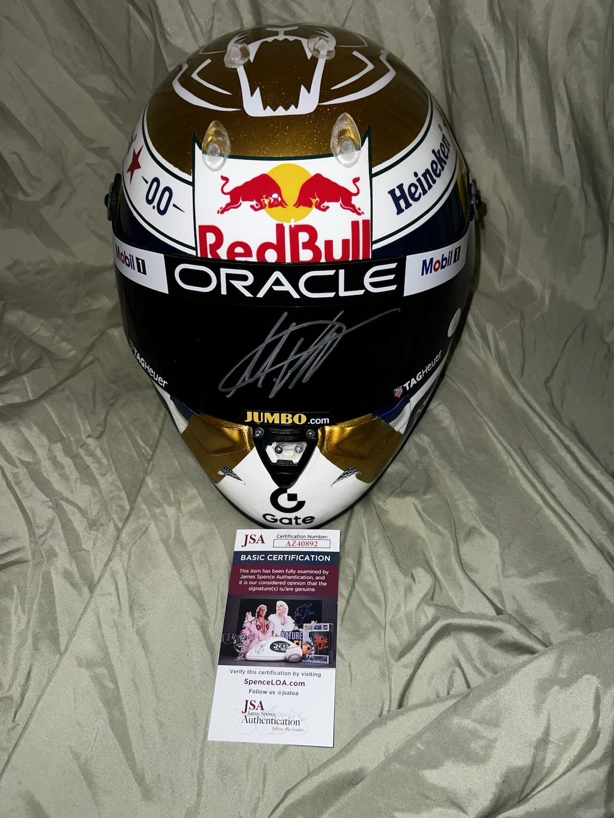 Max Verstappen Signed 1:1 Full Size Helmet 2025 Brazil GP Red Bull Star JSA Auth