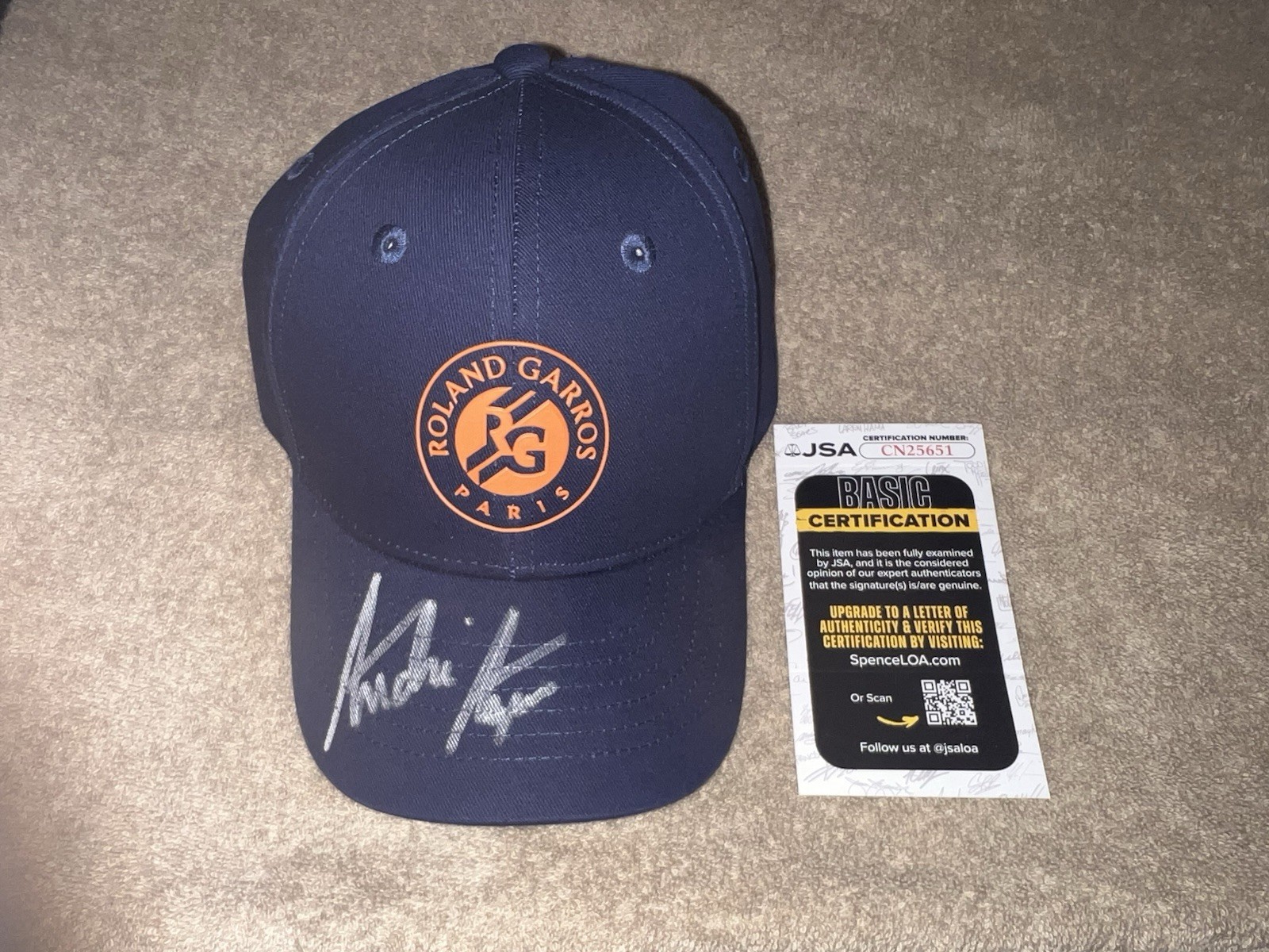 Andre Agassi Signed Official Roland Garros Hat French Open Star Paris JSA Auth