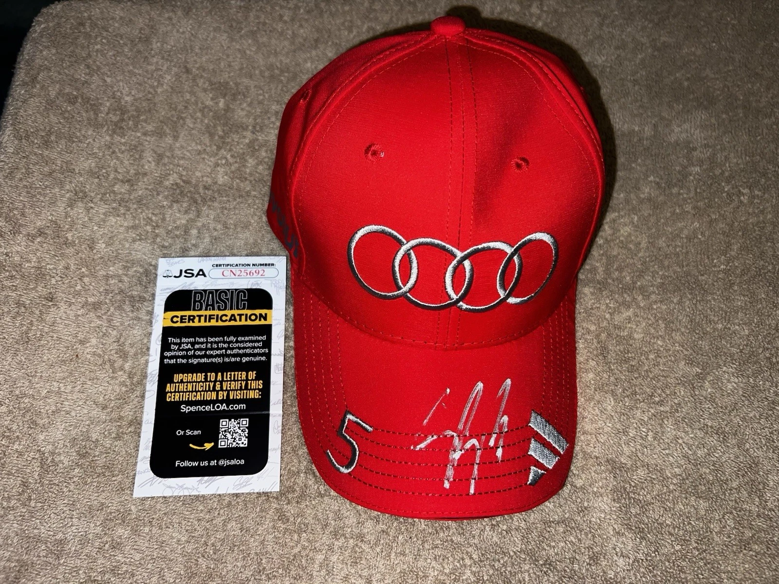 Gabriel Bortoleto Signed Audi #5 Hat Cap Formula 1 Star Brazil JSA Auth #2