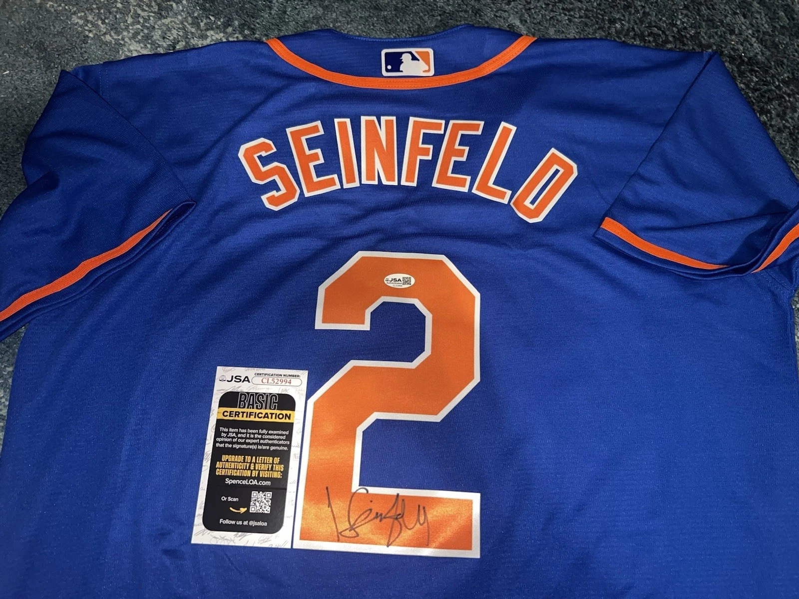 Jerry Seinfeld Signed New York Mets Jersey Hollywood Superstar Fan JSA Auth