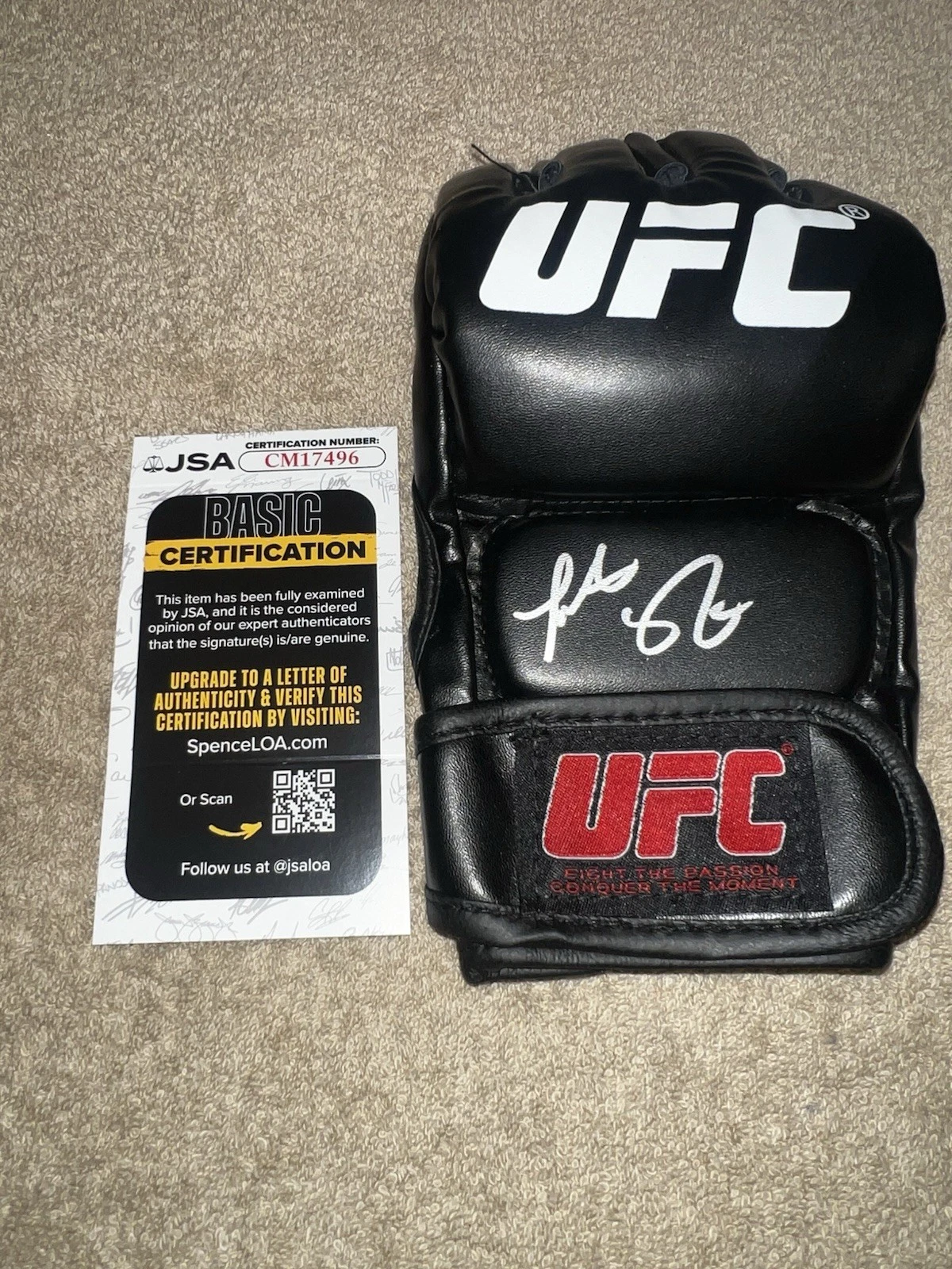 Tatiana Suarez Signed UFC MMA Glove UFC Future Champ JSA Auth #2