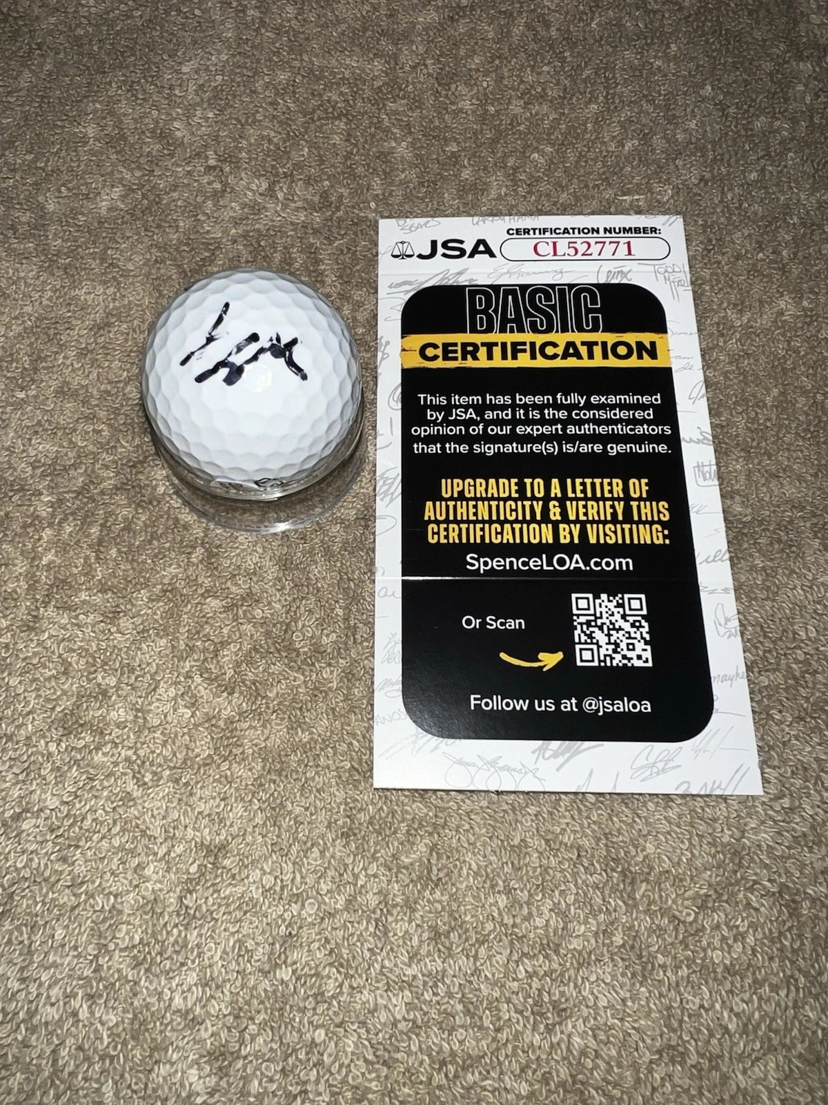 Jordan Spieth Signed Official Calloway Golf Ball PGA Legend JSA Cert