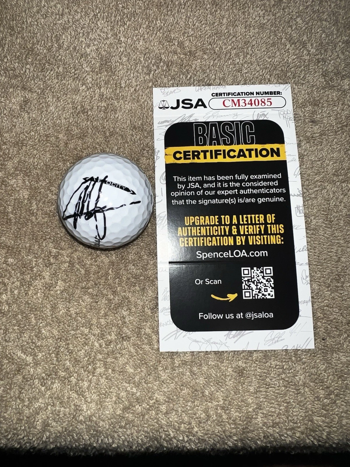 Collin Morikawa Signed Official Titleist Golf Ball PGA Legend JSA Cert #2