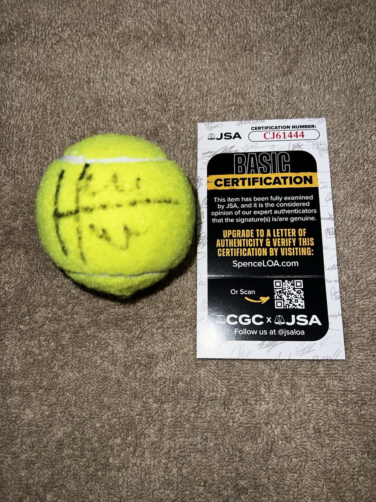 Hubert Hurkacz Signed Tennis Ball Tennis Superstar Legend JSA Auth #2
