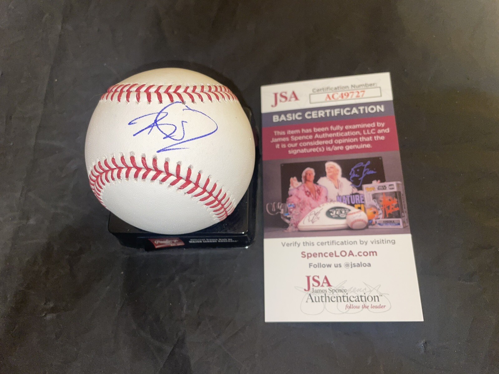 Brennen Davis Signed Official Major League Baskeball Chicago Cubs JSA #2