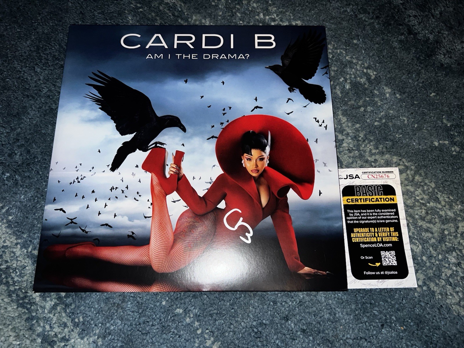 Cardi B Signed Am I The Drama? Vinyl Album Rap Music Superstar JSA Auth #2