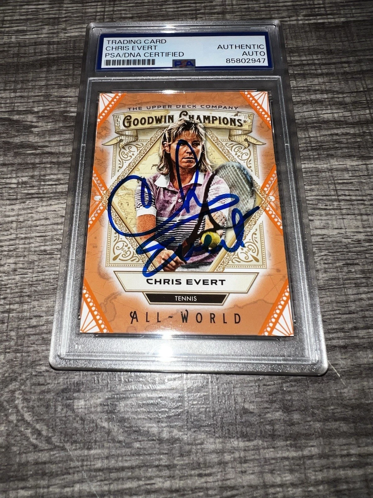 Chris Evert Signed 2025 Upper Deck Goodwin Champions Trading Card /299 PSA/DNA