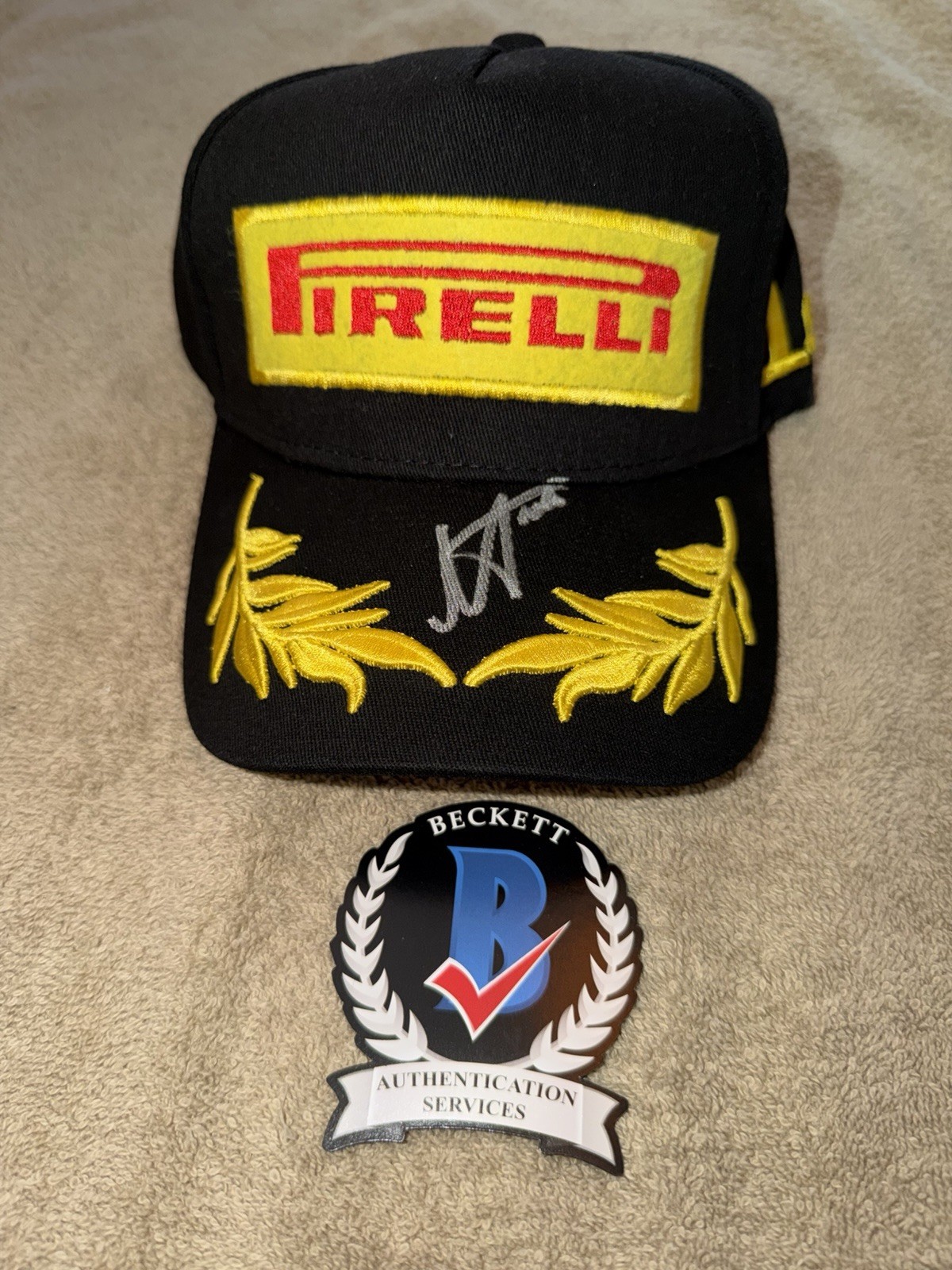 Nikola Tsolov Signed Pirelli Podium Hat F1 Star Red Bull F2 Superstar Beckett #2