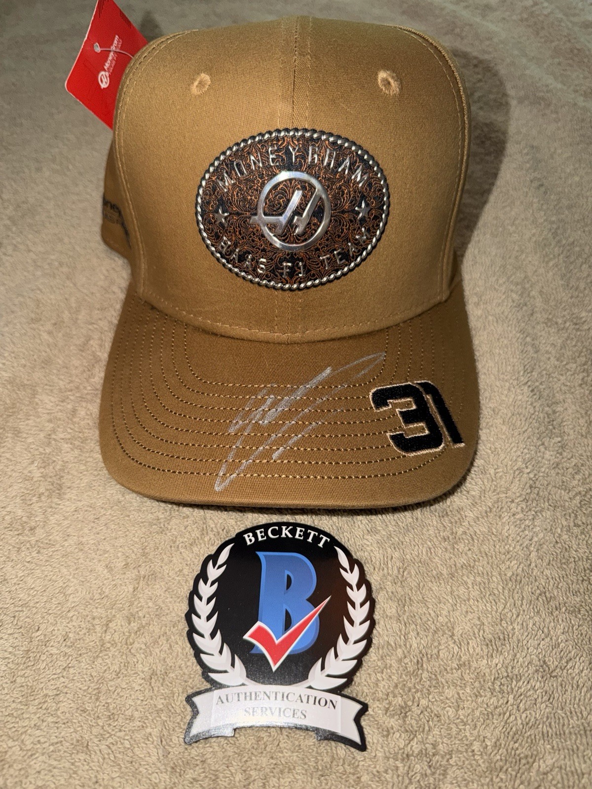 Esteban Ocon Signed Official Haas Racing Hat F1 Superstar #31 Beckett
