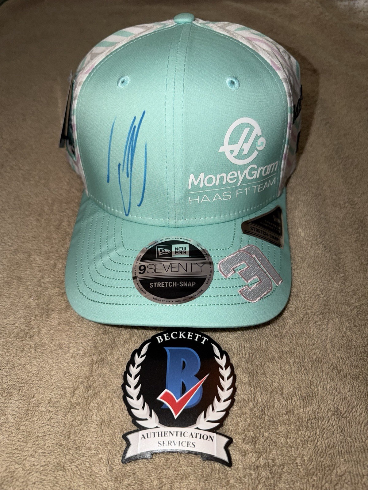 Esteban Ocon Signed Official Haas Racing Hat F1 Superstar #31 Beckett #2