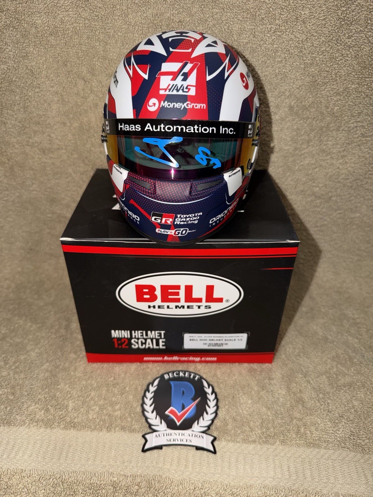 Oliver Ollie Bearman Signed Official 2025 Silverstone GP Mini Helmet 1:2 Beckett