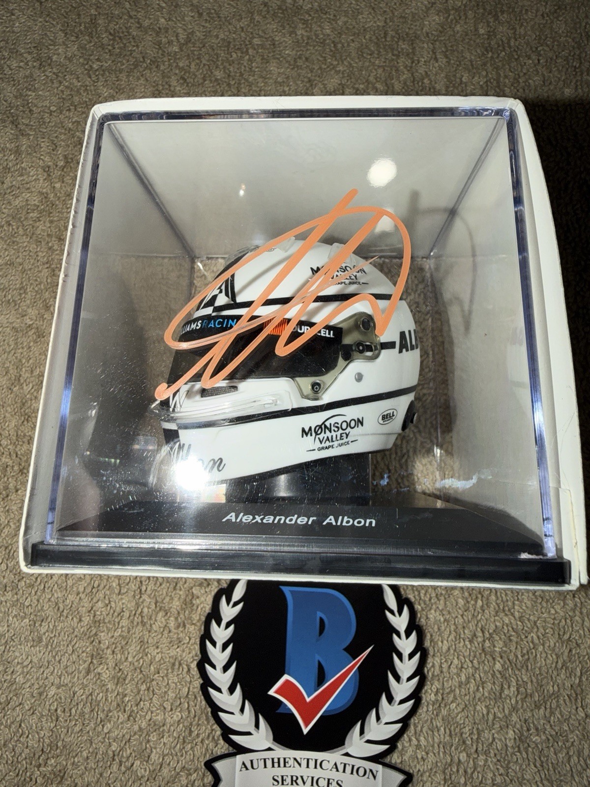 Alex Albon Signed Official 2023 British GP Mini Helmet 1:5 Williams Racing BAS