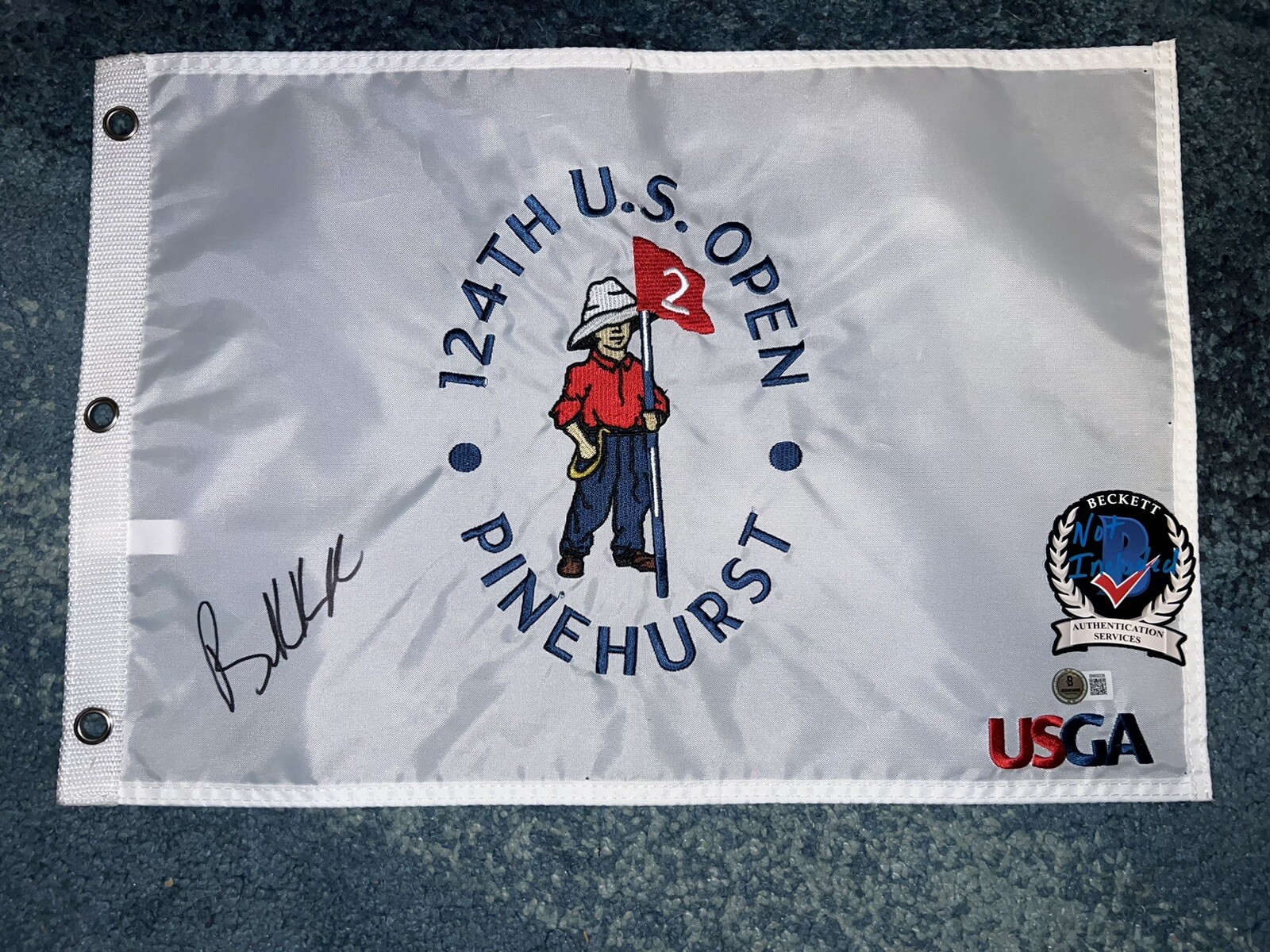 Brooks Koepka Signed Official 2024 US Open Championship Flag Pinehurst BAS #6