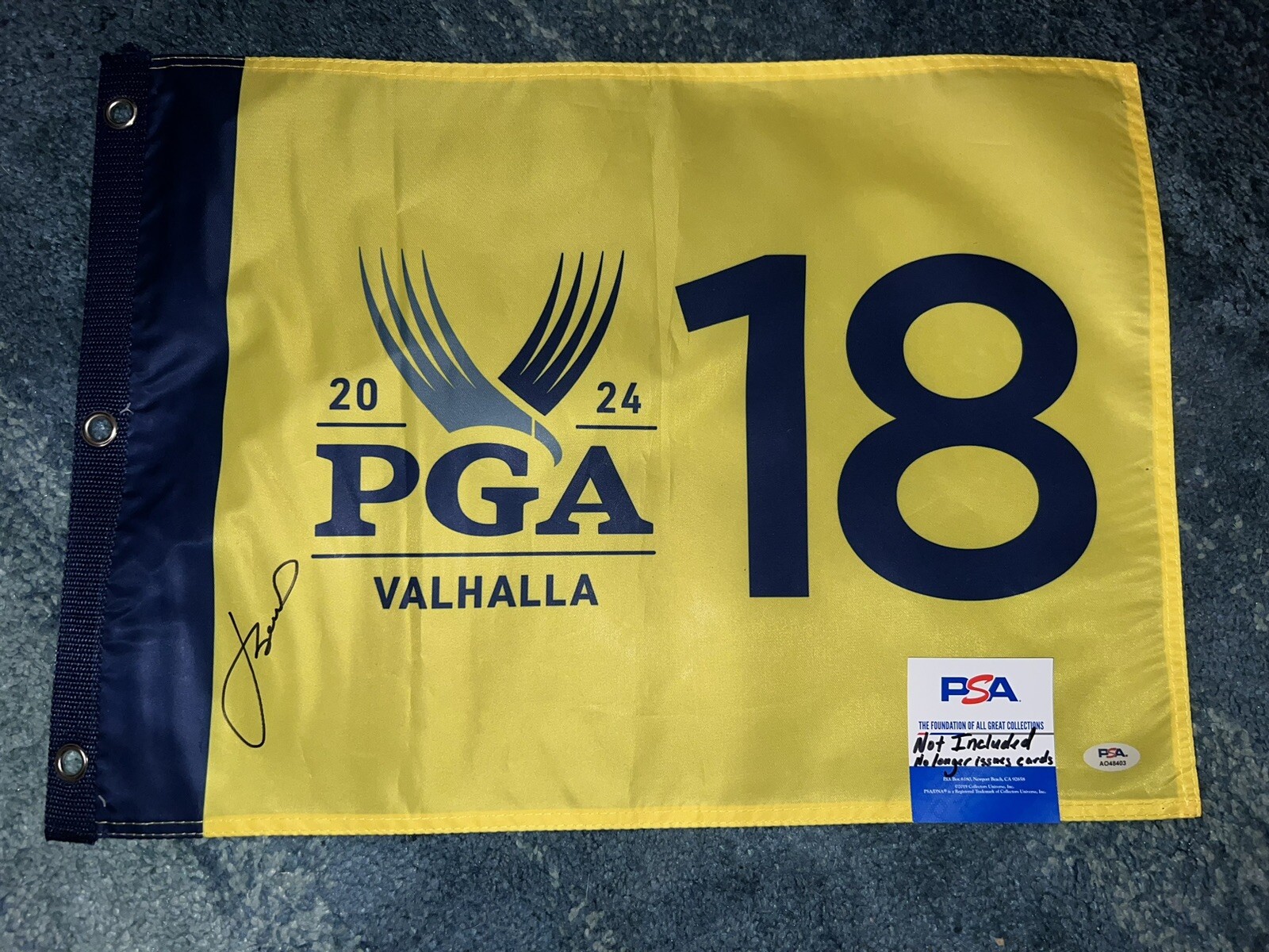 Jordan Spieth Signed Official 2024 PGA Championship Flag Valhalla Golf PSA #2