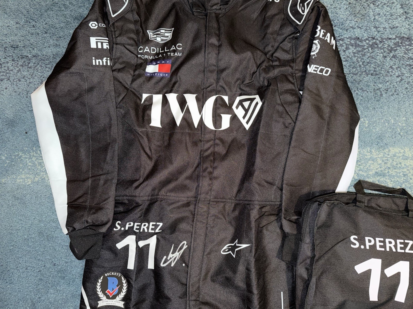 Sergio Checo Perez Signed Full Size Cadillac 2026 Season Race Suit MEX Beckett