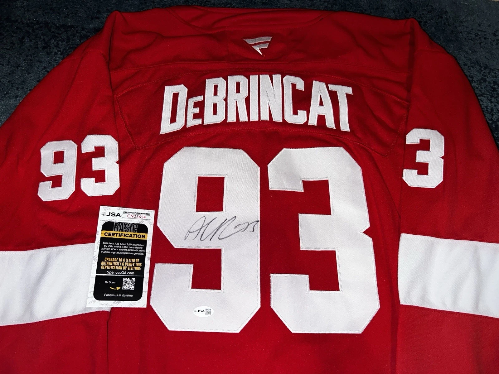 Alex DeBrincat Signed Detroit Red Wings Jersey Legend Superstar JSA Auth