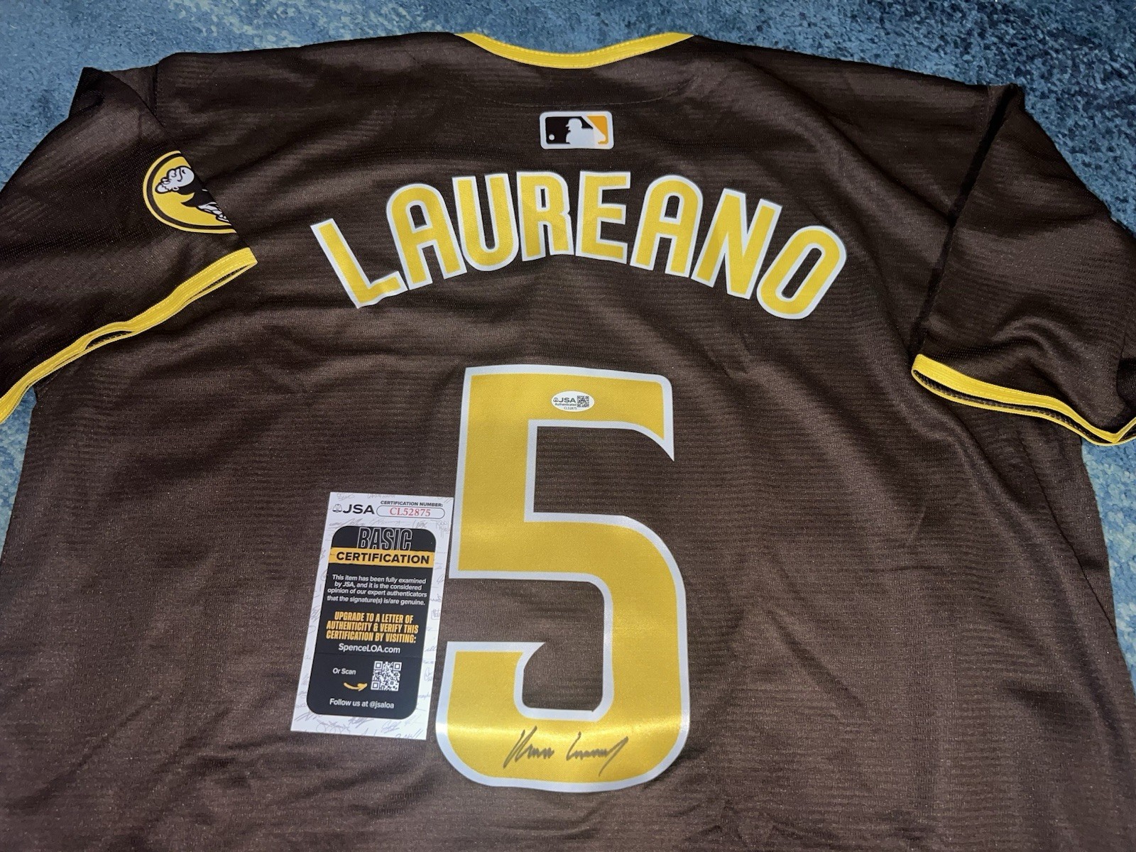 Ramon Laureano Signed San Diego Padres Jersey Star Slugger JSA Auth